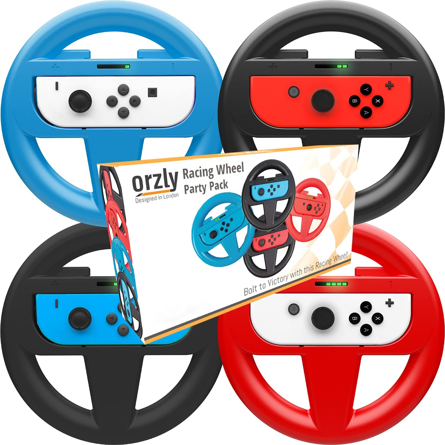 Orzly Lenkrad Pack 4 volanti per Nintendo Switch