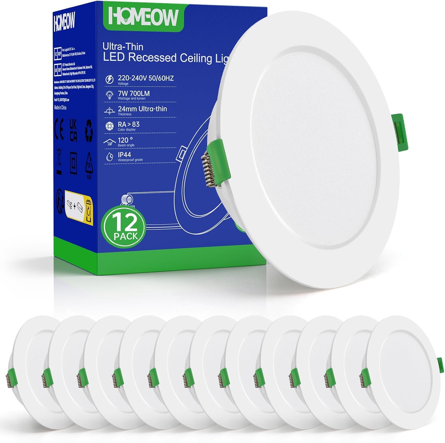 Detalle de HOMEOW Downlight LED 12 Pack 7W 4000K
