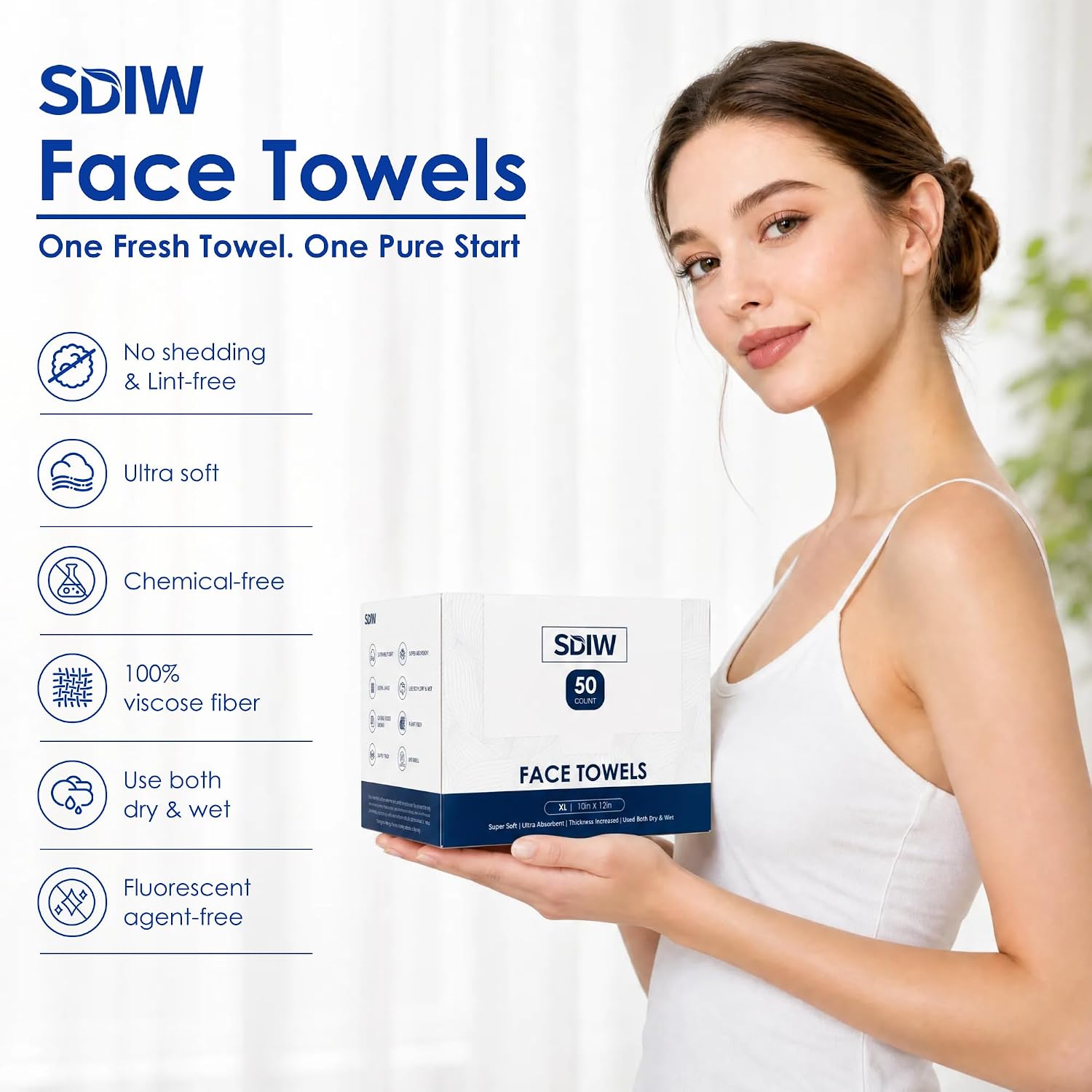Detalle 2 de SDIW Disposable Face Towels, 10 × 12 Inches
