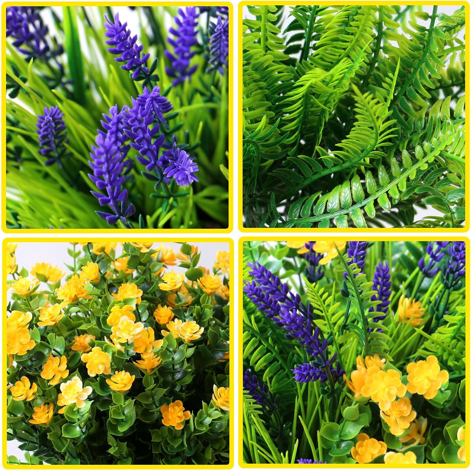 Thumbnail 2 de YXYQR 18PCS Artificial Spring Plants (Monk Grass, Ferns & Flowers) UV-Resistant Faux Greenery for Outdoor & Hanging Displays