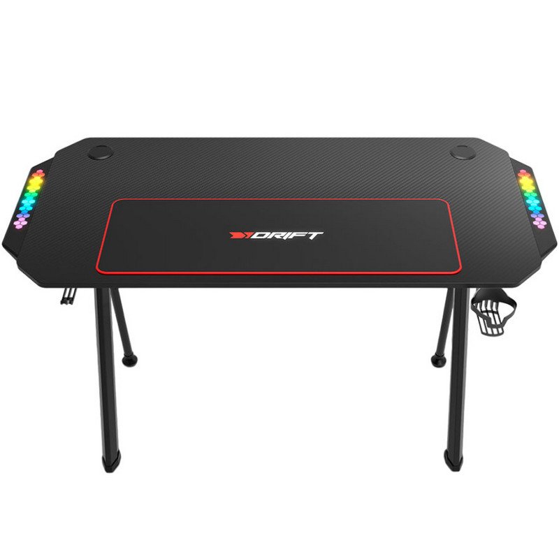 Detalle de Drift DZ175: Mesa Gaming RGB en fibra de carbono, ¿vale la pena para tu setup?