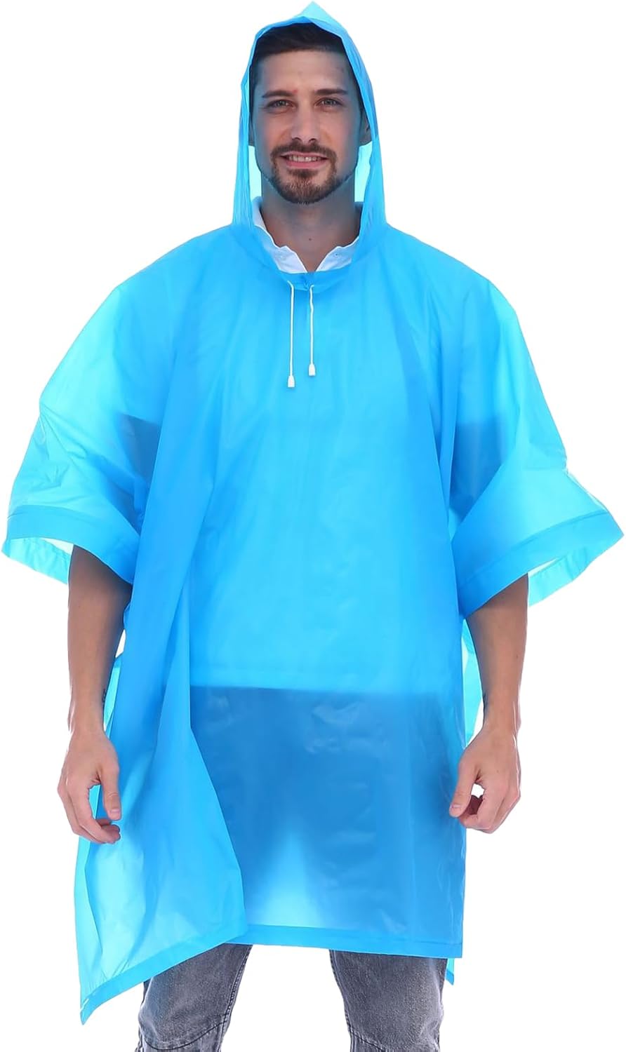 Thumbnail 6 de Aolegoo 2 Stück Regenponcho aus EVA – Wiederverwendbare Unisex Regencapes, wasserdicht und tragbar
