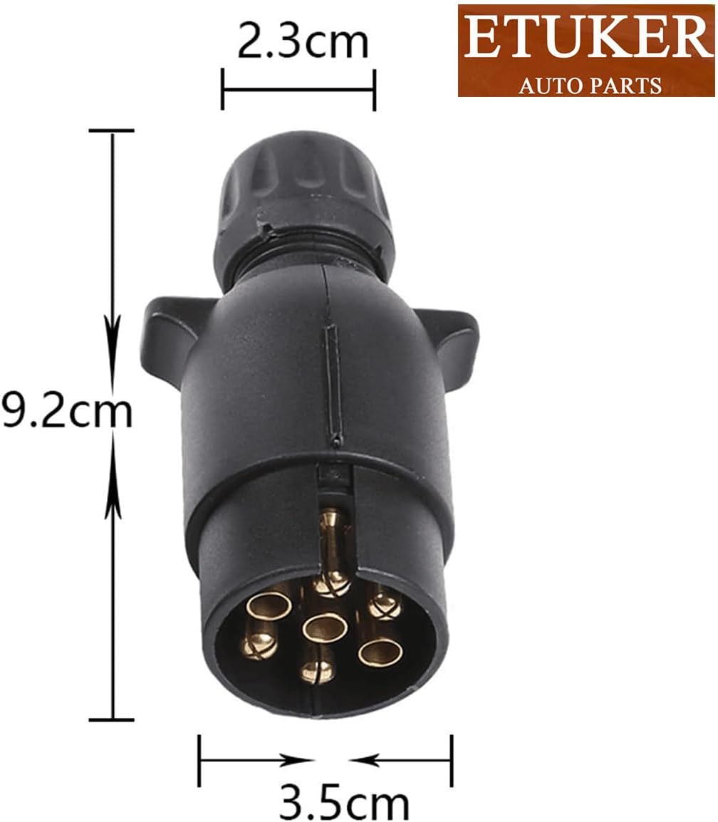 Thumbnail 6 de ETUKER 7-poliger Anhängerstecker 12V ISO 1724 – KFZ-Anhängerstecker für Wohnmobile und Caravans