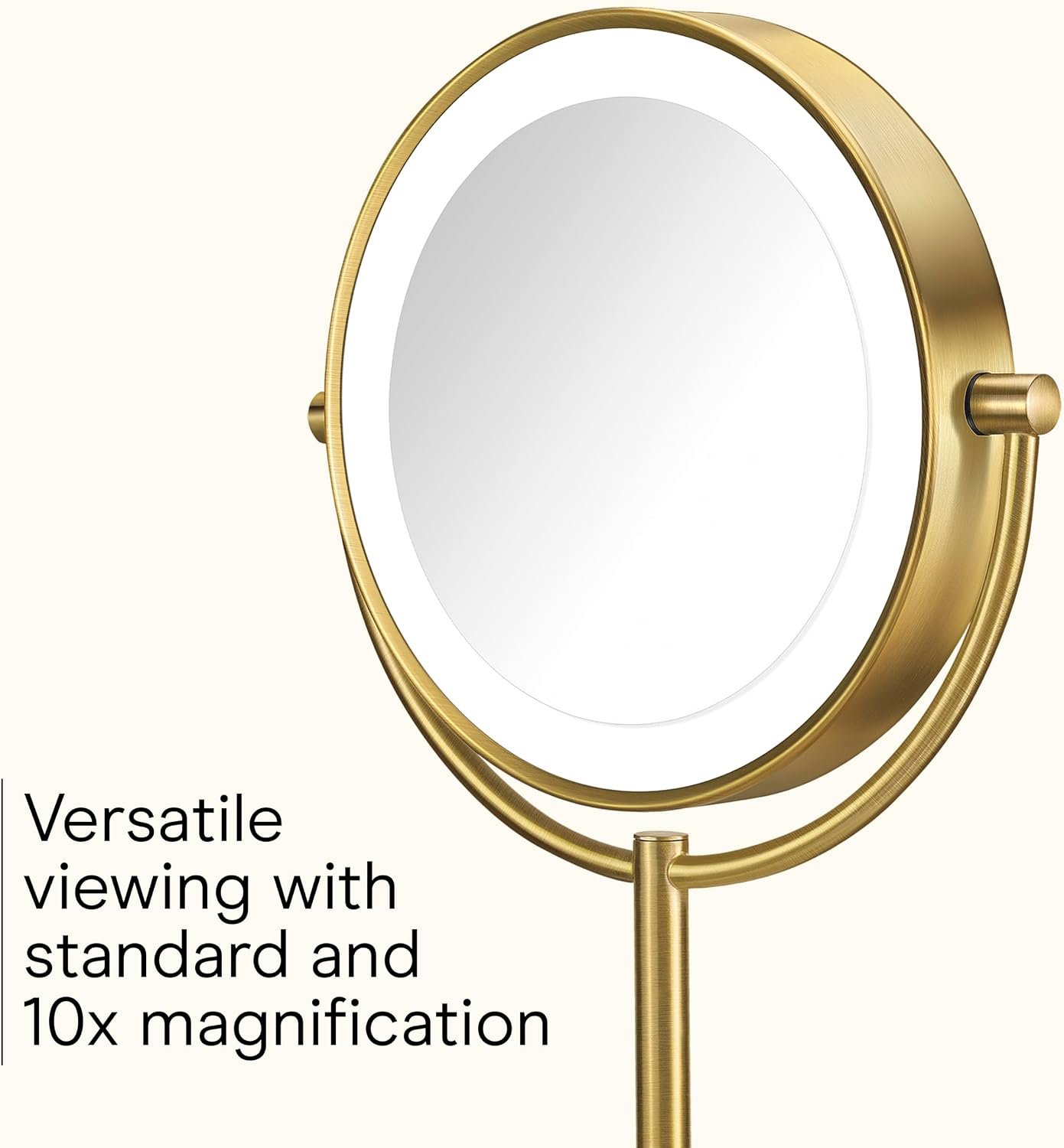 Detalle de Conair Lighted Makeup Mirror with 1X/10X Magnification and Brushed Brass Finish