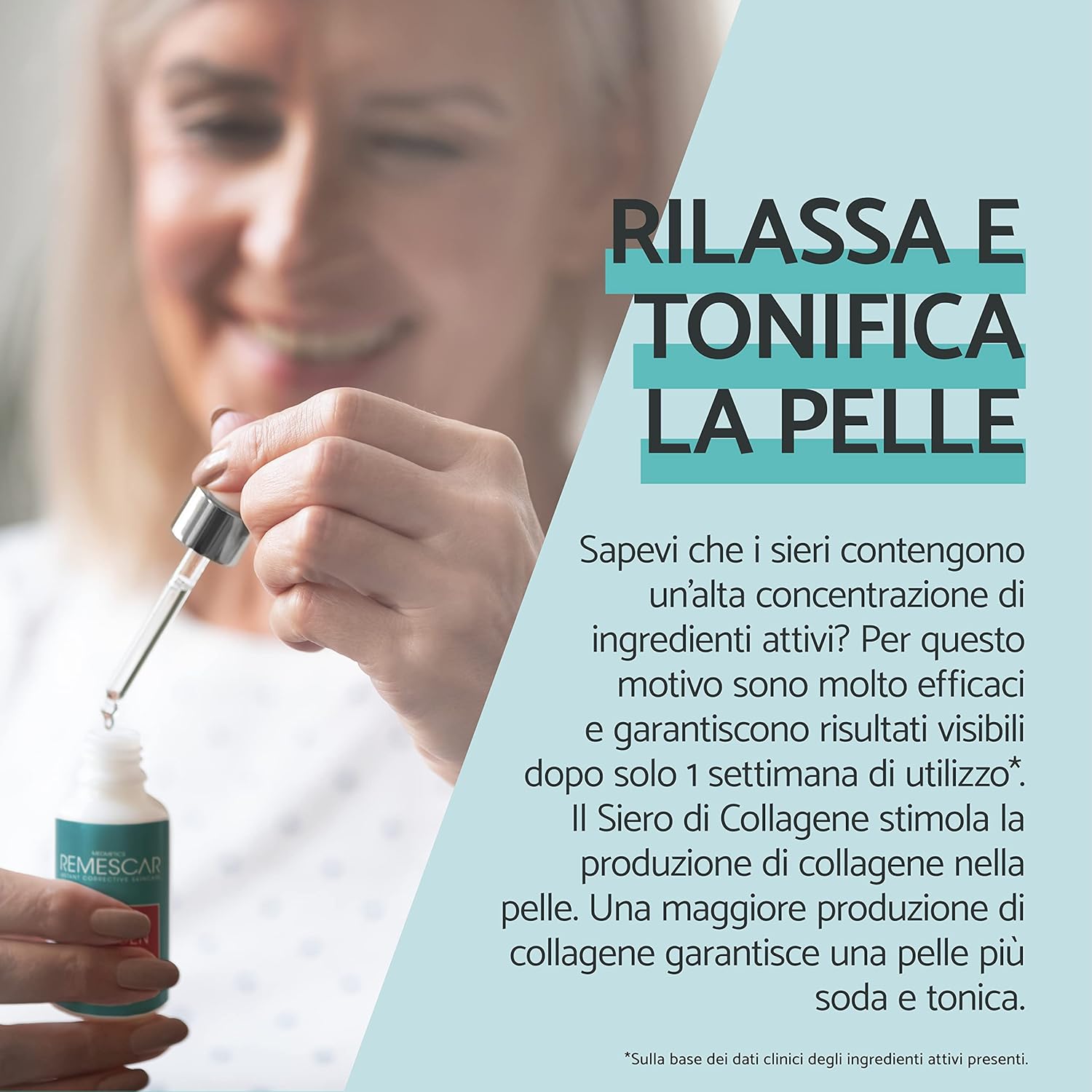 Detalle de Remescar Siero Viso Collagene Idrolizzato 30ml – Antirughe con Acido Ialuronico