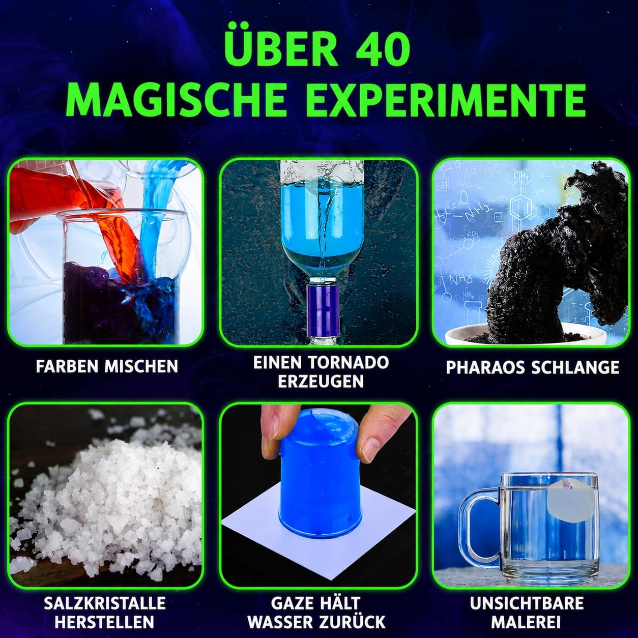 Detalle 1 de Greek Science 75+ leuchtende Experimente im Dunkeln – Glow-in-the-Dark Science Kit für Kinder (8–12)