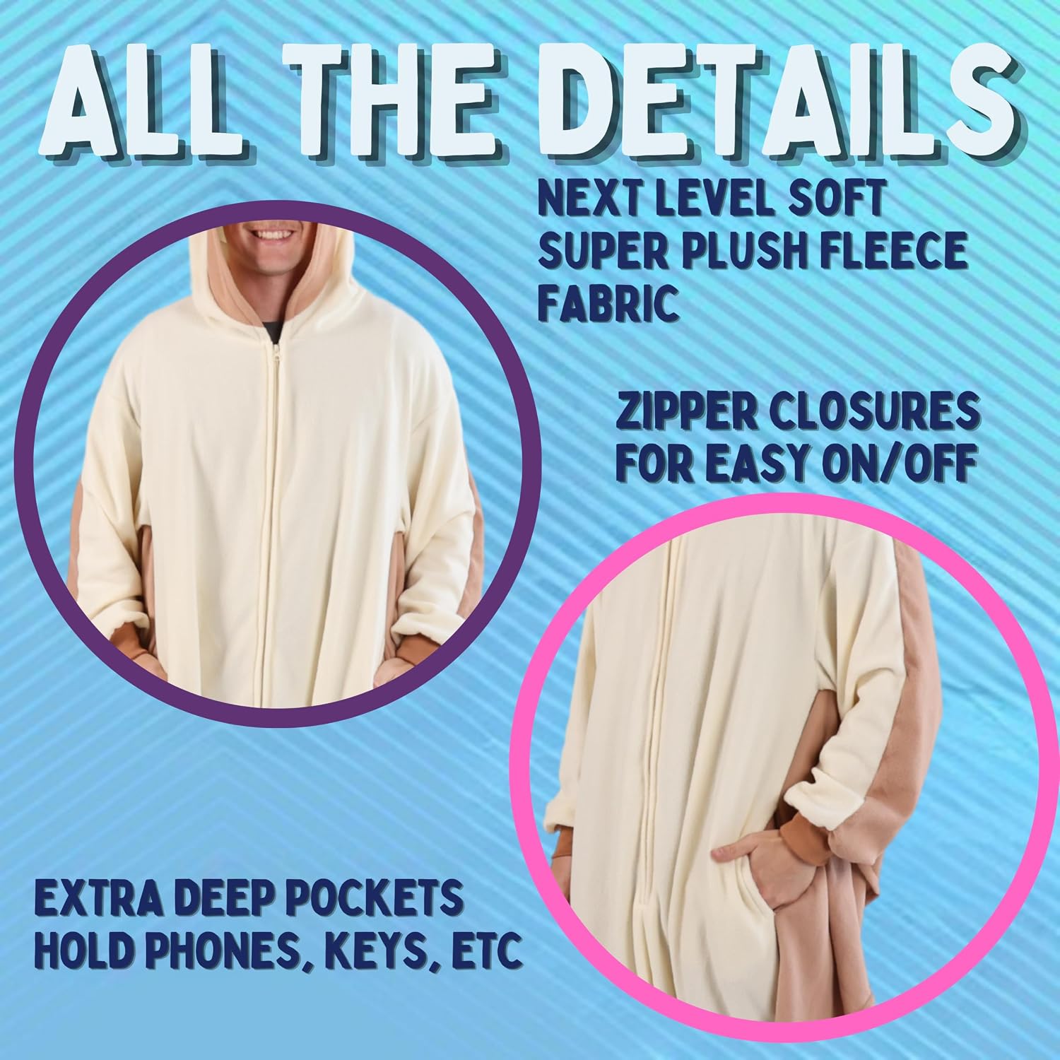Detalle de Funziez! Flying Squirrel Onesie Fleece