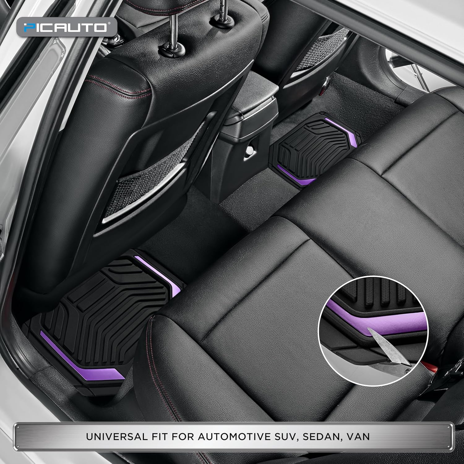 Thumbnail 3 de PIC AUTO Heavy Duty Rubber Floor Mats 6-Piece