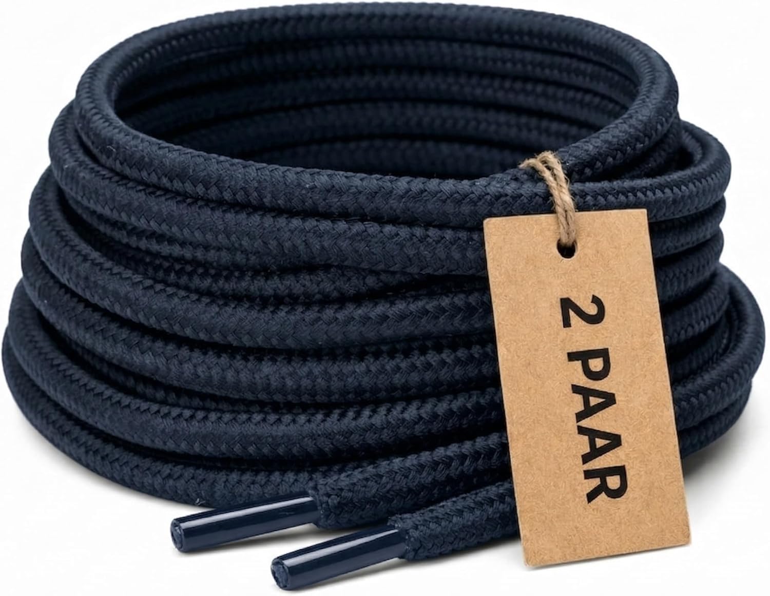 CUBSER Premium Runde Schnürsenkel – 2 Paar, Ø4,5 mm, 70–200 cm, Polyester