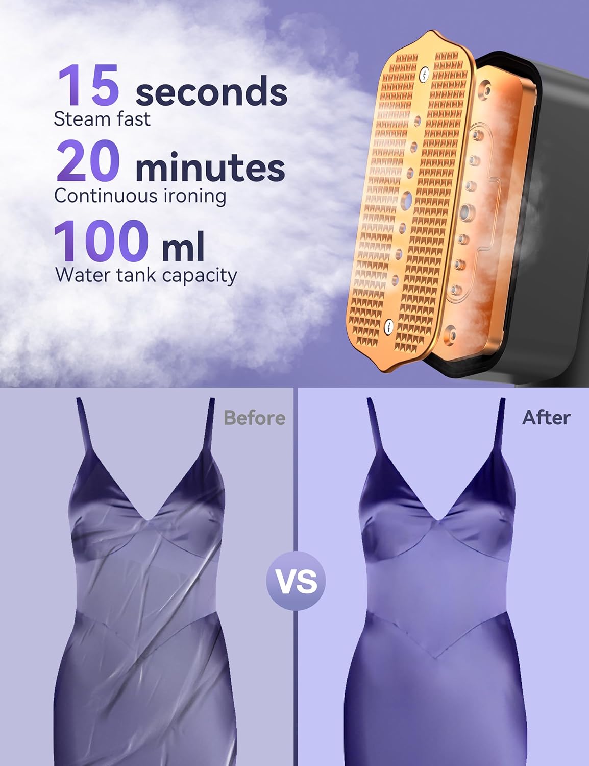 Thumbnail 2 de Sundu Clothes Steamer: Portable 2-in-1 Travel Iron with LED Display