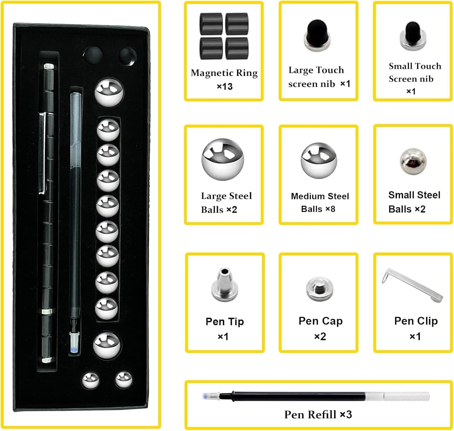 Detalle de TYJHAFN Magnetic Fidget Pen Toys: A Creative Decompression Tool for 8–15 Year Olds