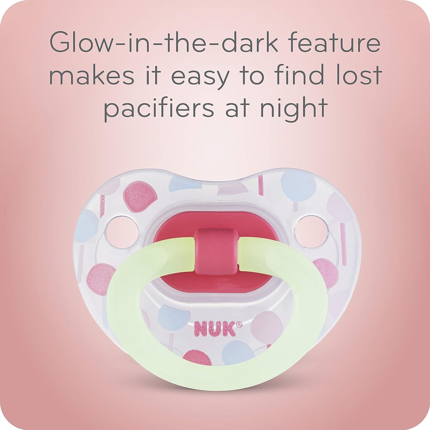Detalle 2 de NUK 歯列矯正おしゃぶり 0~6ヶ月用 3個入り、星柄・暗闇で光るタイプ