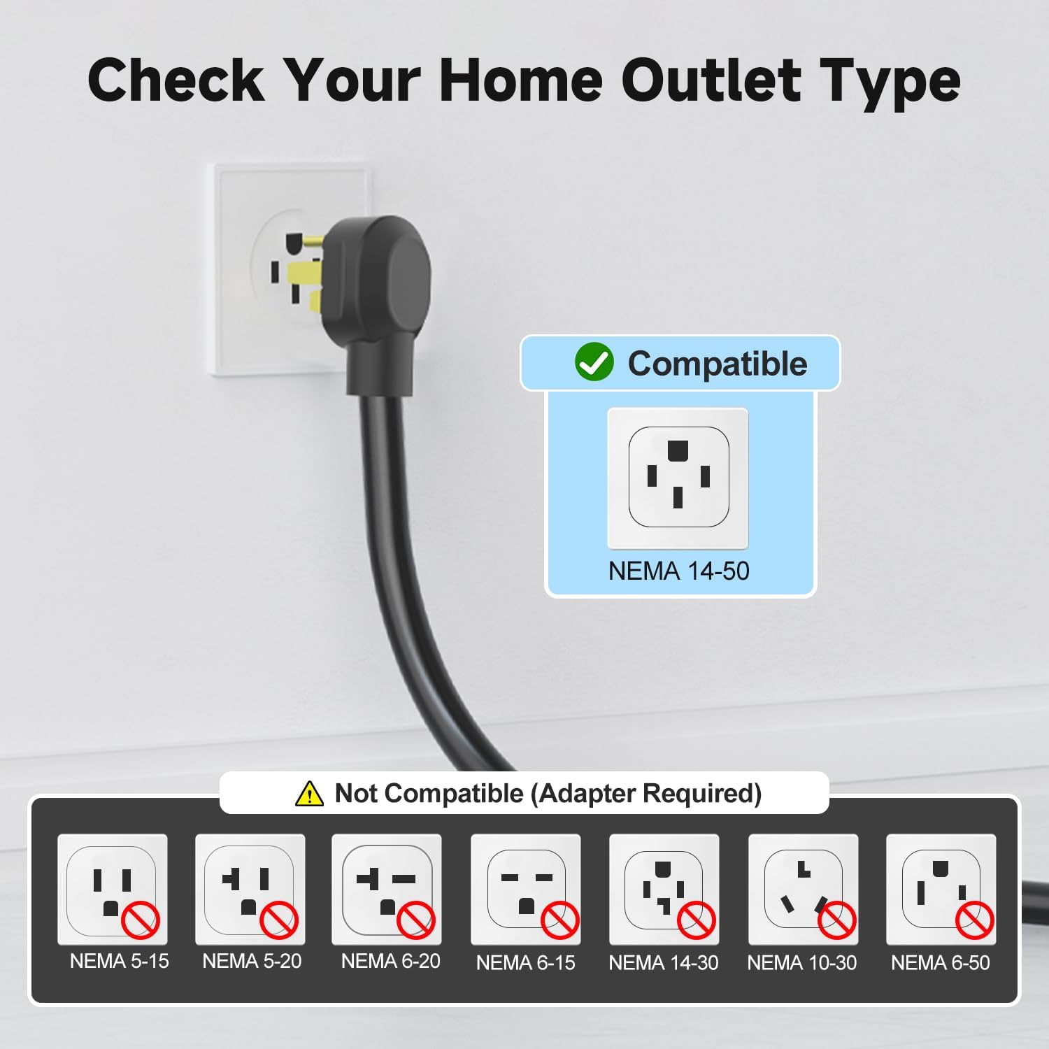 Thumbnail 4 de Level 2 EV Charger for Tesla with 7.68kW, 32A, NACS and 23ft Cable (Black)