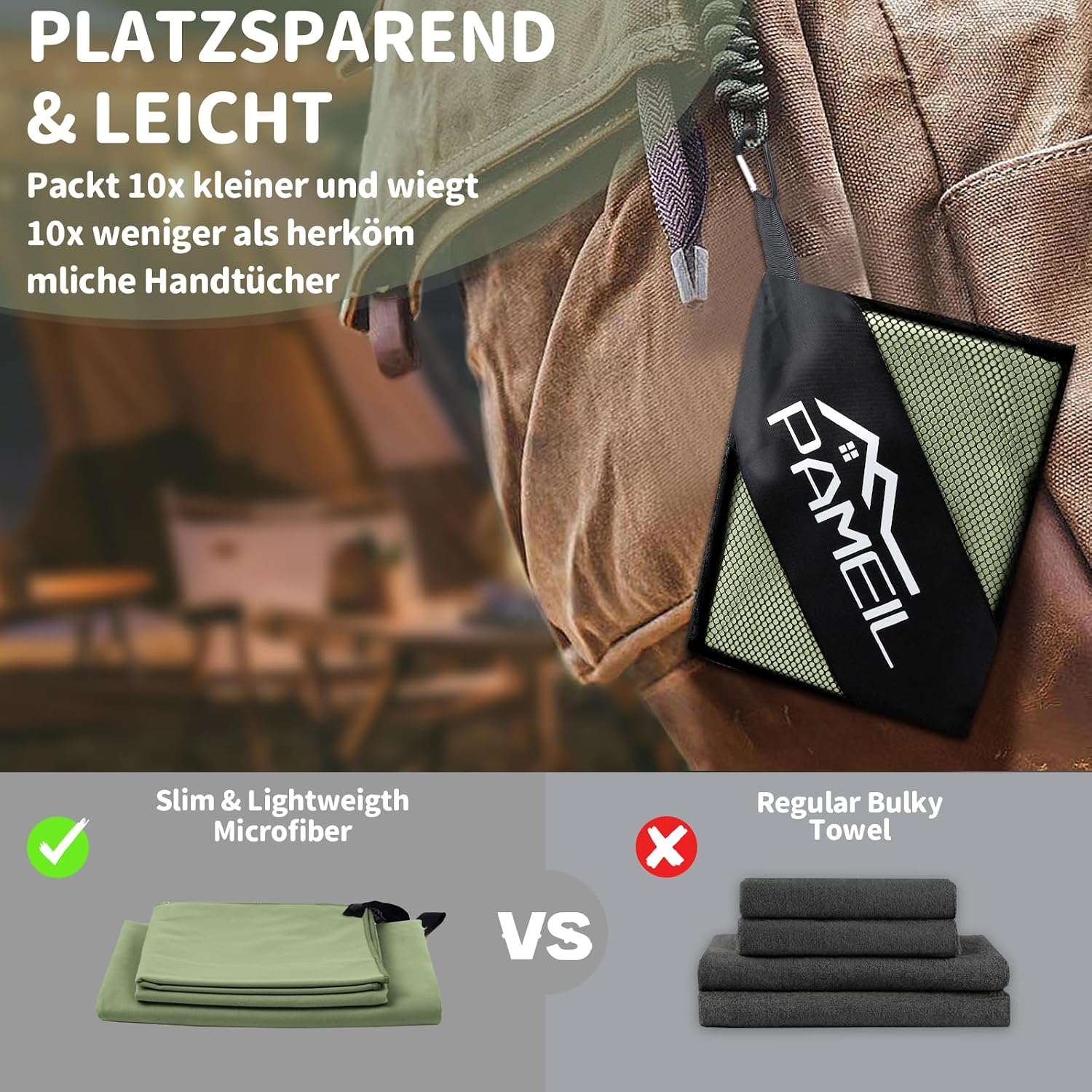 Thumbnail 3 de Pameil C004-066-DE microvezelhanddoekenset, 3 stuks voor fitness en sauna