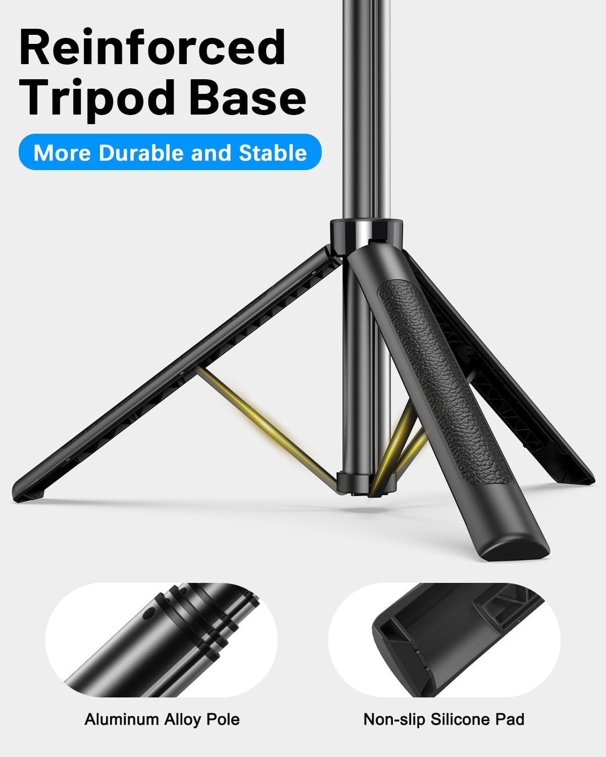 Detalle de Yeaki 71-Inch Vlogging Kit Tripod with Dual LED Lights, Wireless Mic & Remote