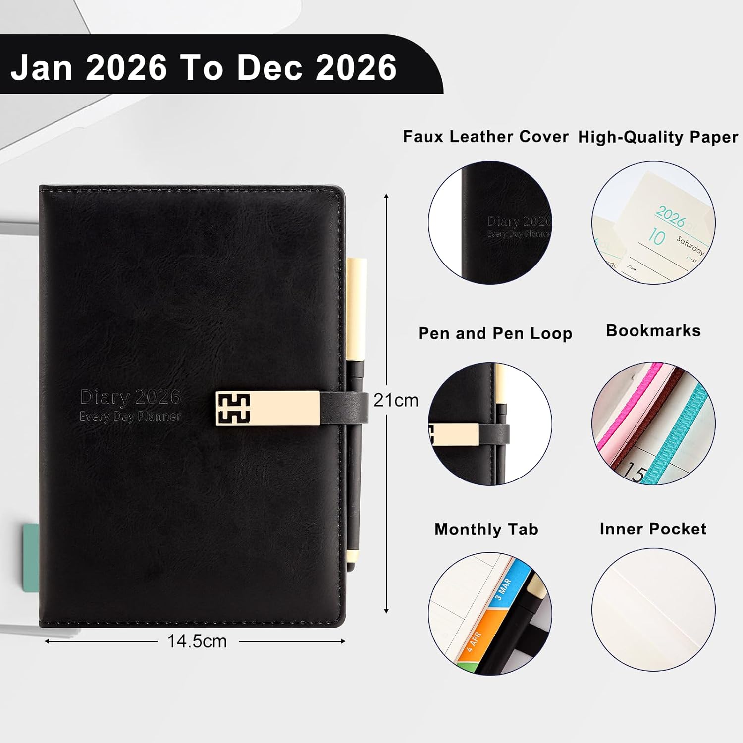 Thumbnail 1 de Agenda académica A5 página al día 2026