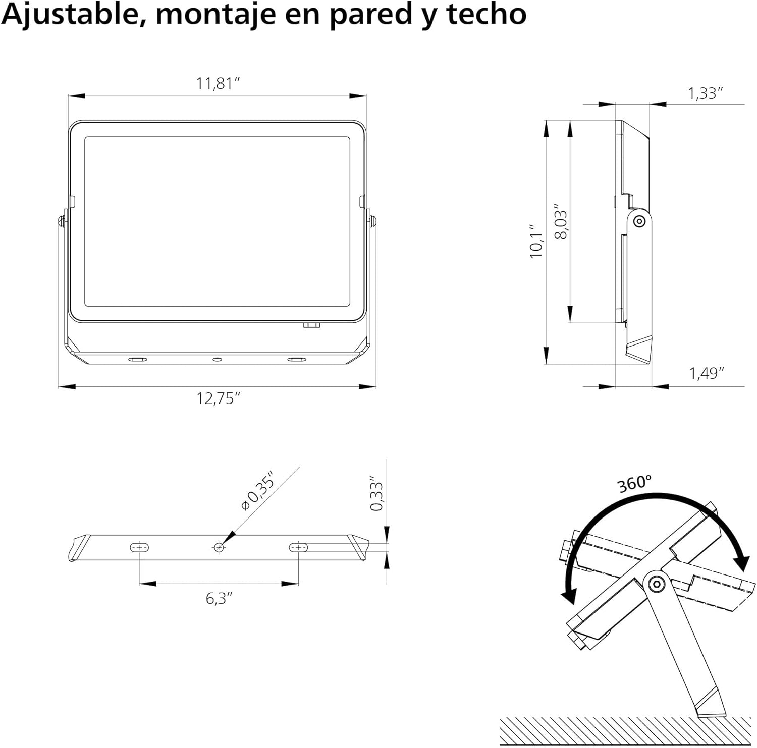 Thumbnail 2 de Philips Projectline 100W Proyector LED Luz Cálida 3000K
