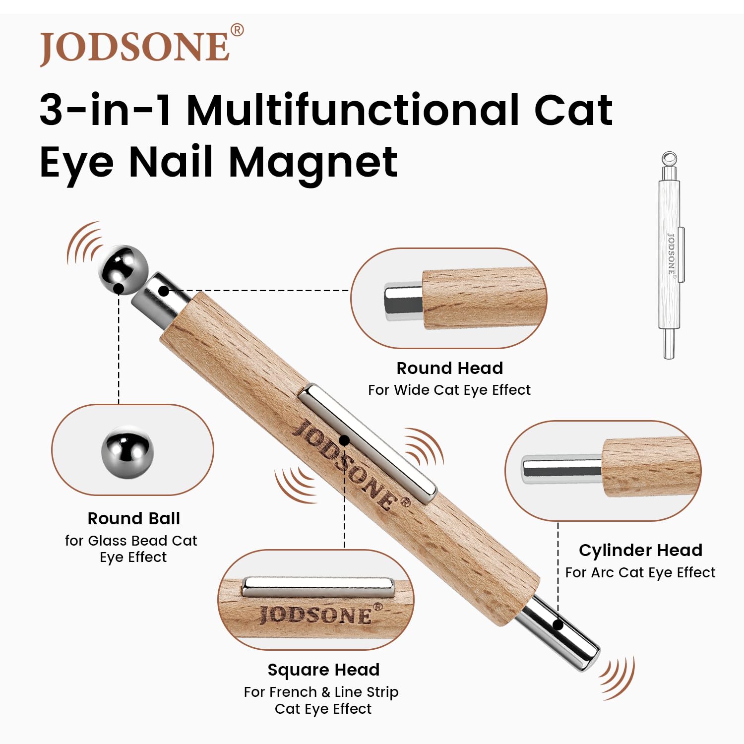 Detalle 2 de JODSONE 3-in-1 Cat-Eye Nail Magnet with Cylindrical and Square Magnets