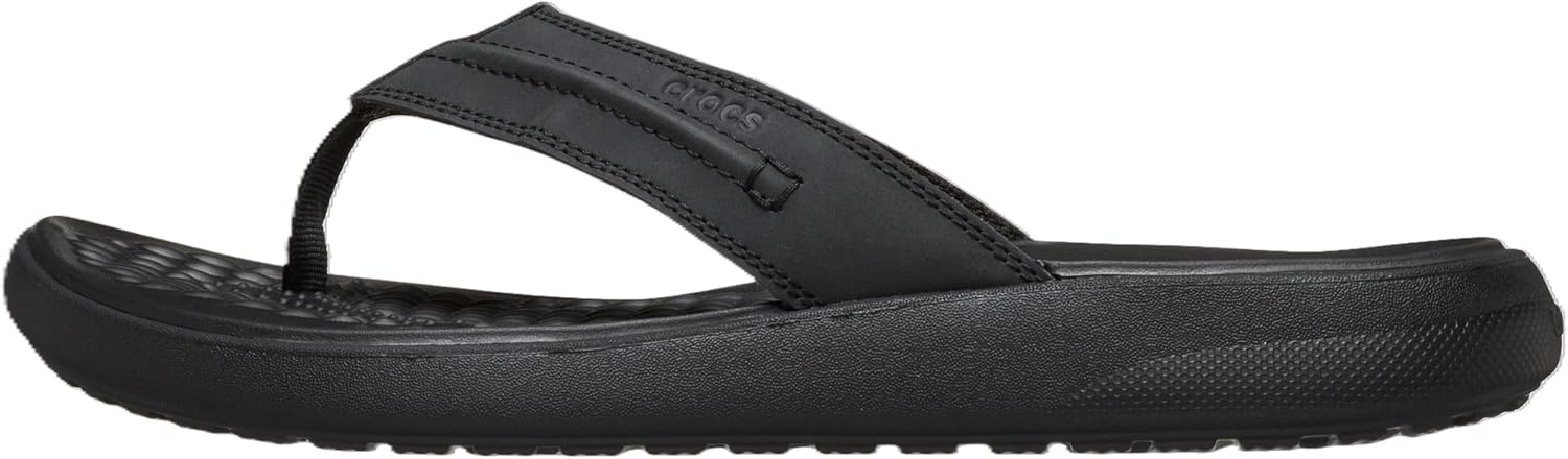 Detalle 2 de Crocs Men Flip, Yukon Vista II LR Flip in Black/Black (UK 7) – a practical, everyday slip-on