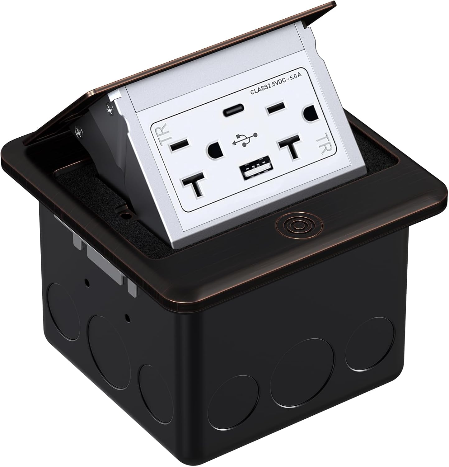 Detalle de WEBANG WPFUS20 Pop-Up Floor Outlet, 20 A USB, Oil-Rubbed Bronze