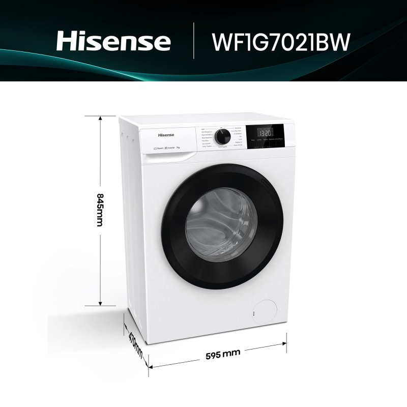 Detalle 2 de Hisense WF1G7021BW Lavadora 7 kg 1.200 rpm Clase B