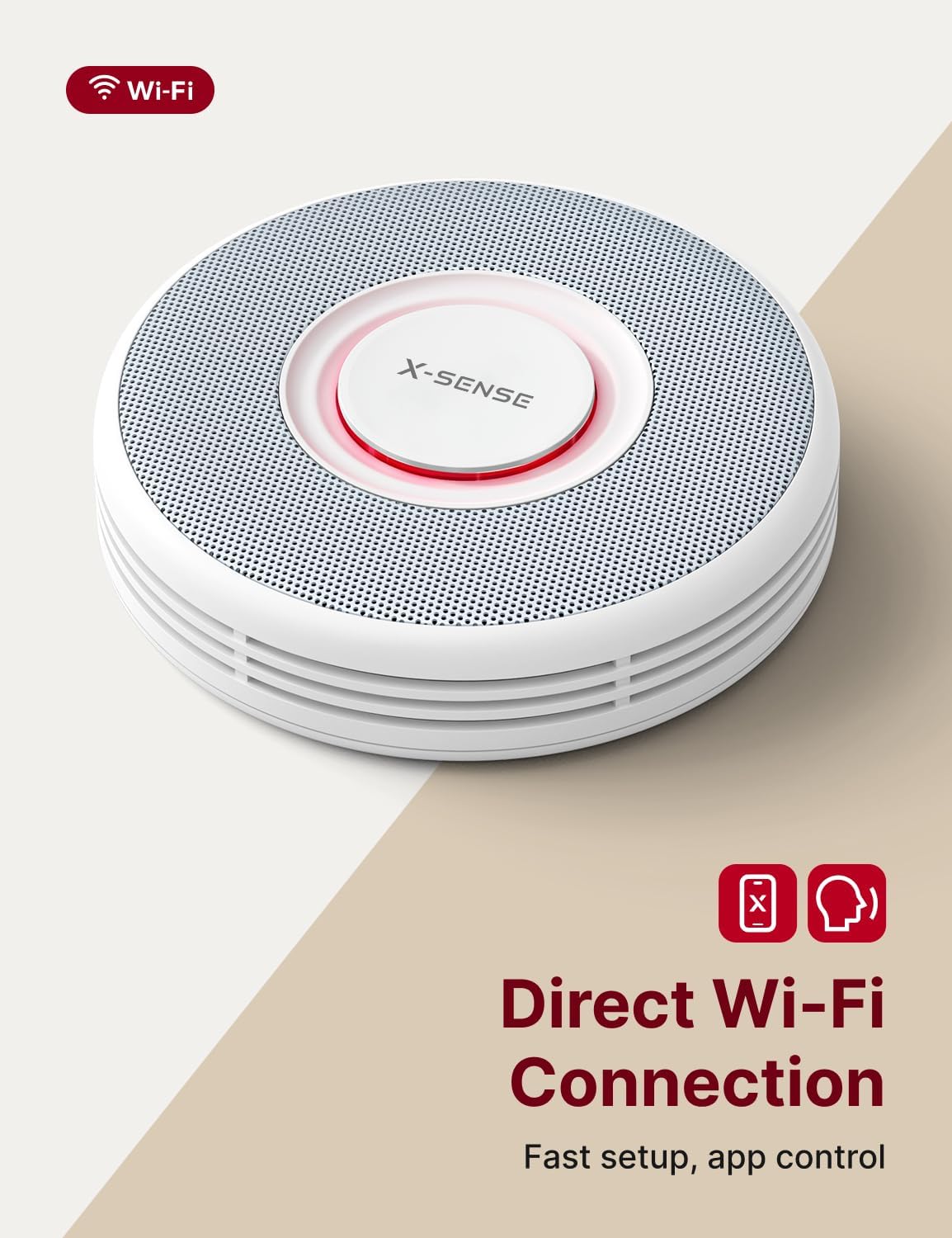 Detalle de X-Sense XS0B-iR Smart Wi‑Fi Smoke Alarm (3‑Pack) with Voice Alerts