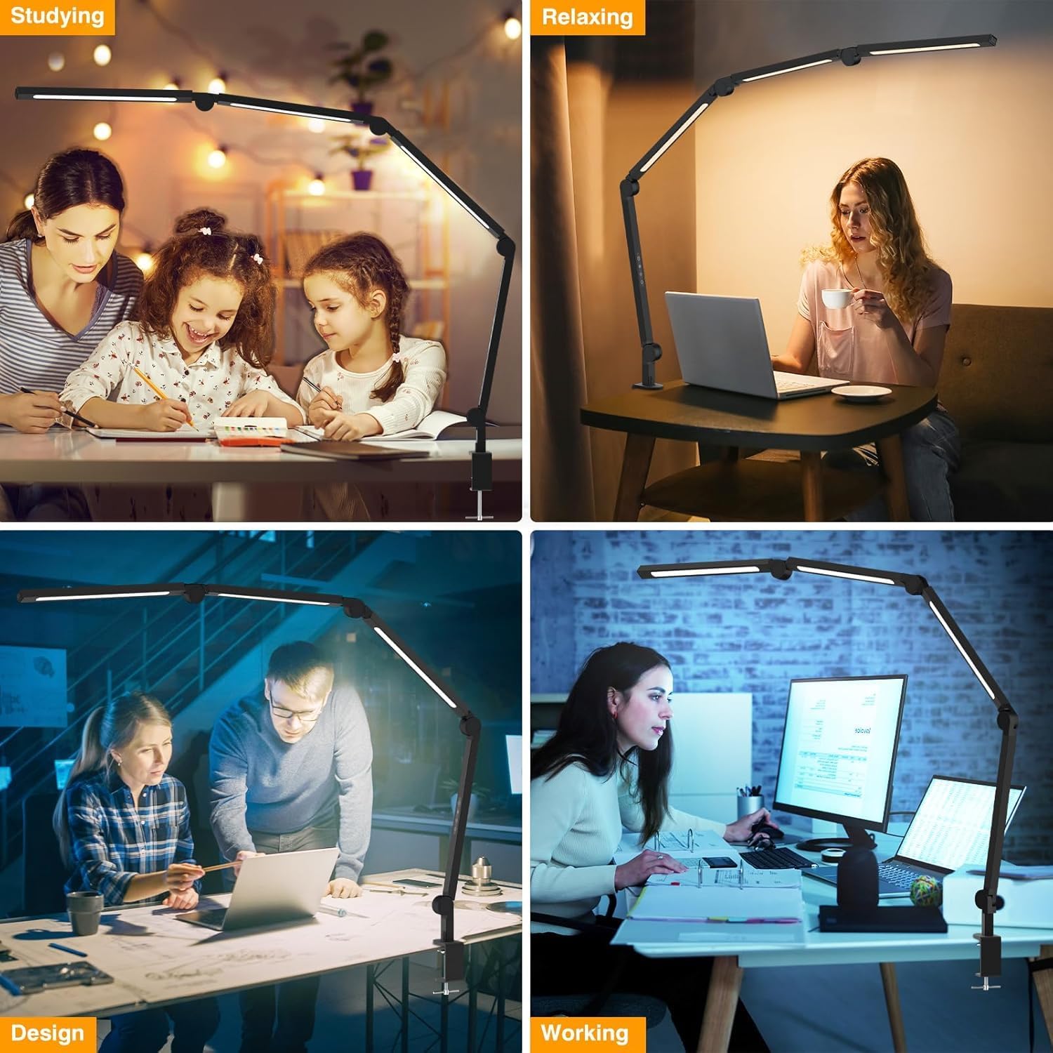 Detalle 2 de AILBTON LED Desk Lamp Clip-On, Four Sections, Four Colour Temperatures