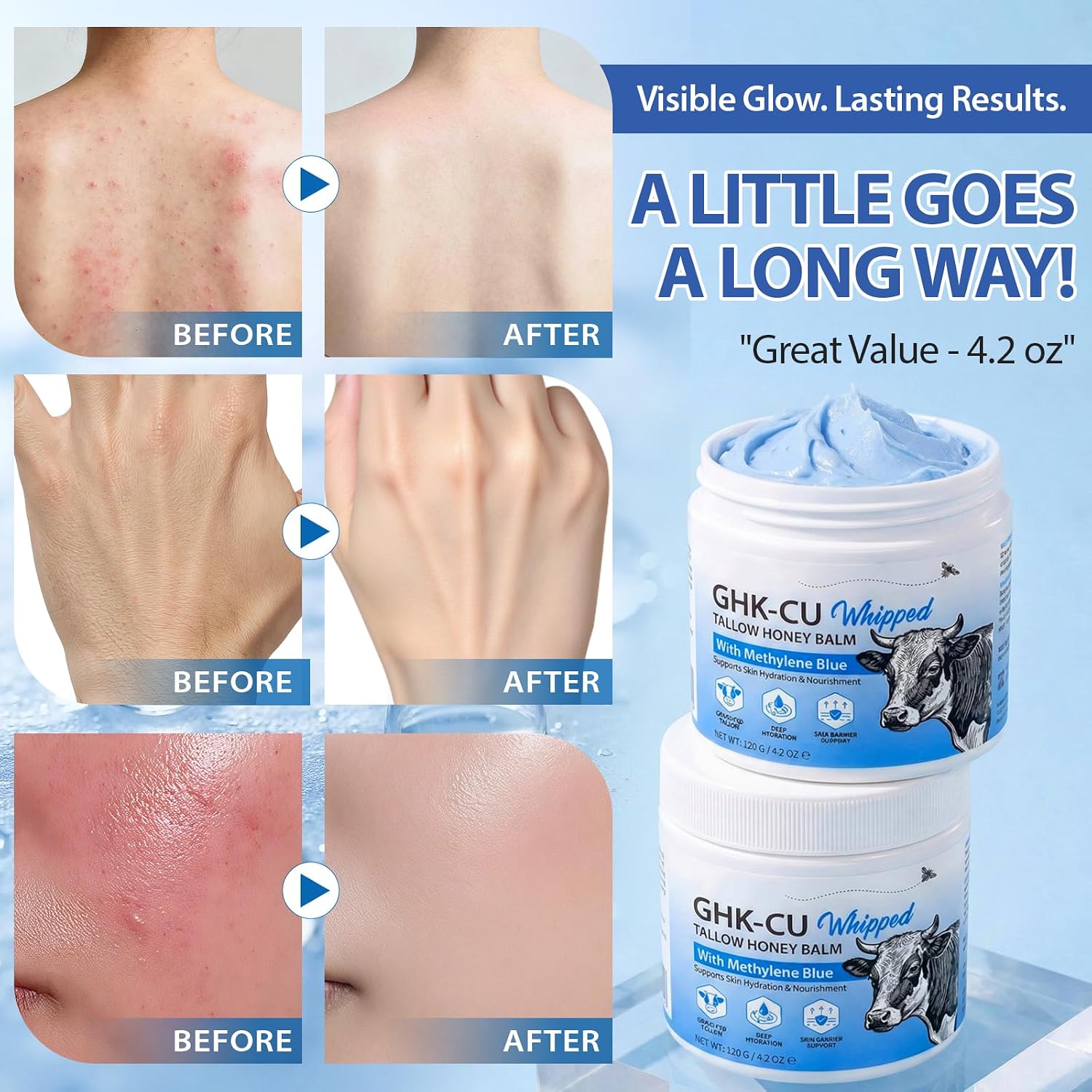 Detalle 2 de ECHTEYUN GHK-Cu Whipped Tallow Balm + Copper Peptide, 4.2 oz