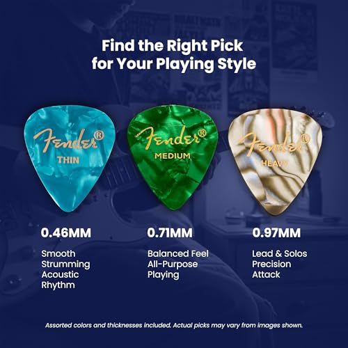 Detalle de Fender Premium Picks Sampler 12 Pack: Thin, Medium & Heavy Gauges (Austin Bazaar Exclusive)