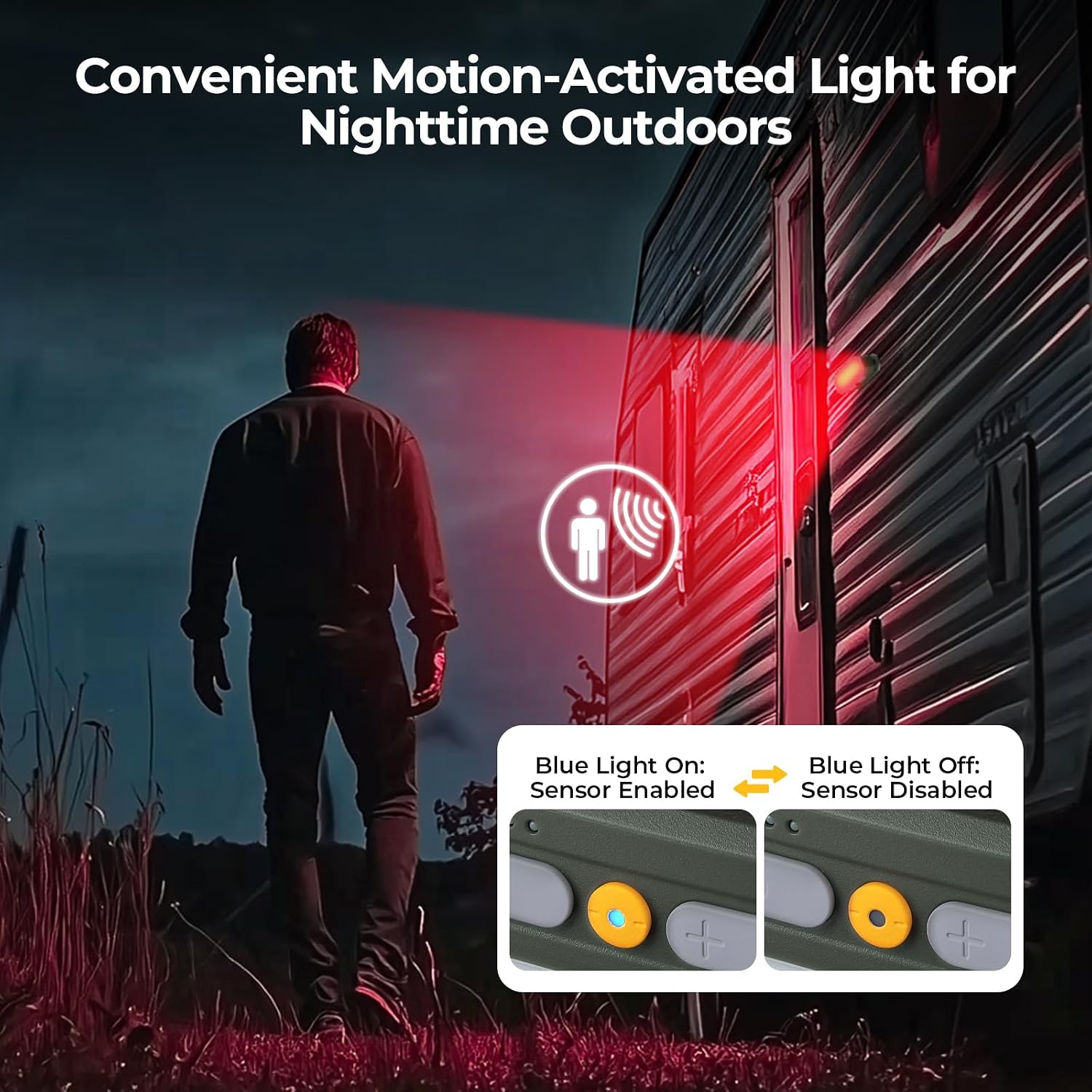 Detalle 2 de BougeRV Camping Light Rechargeable: 3200mAh Bivvy Light with Motion Sensor