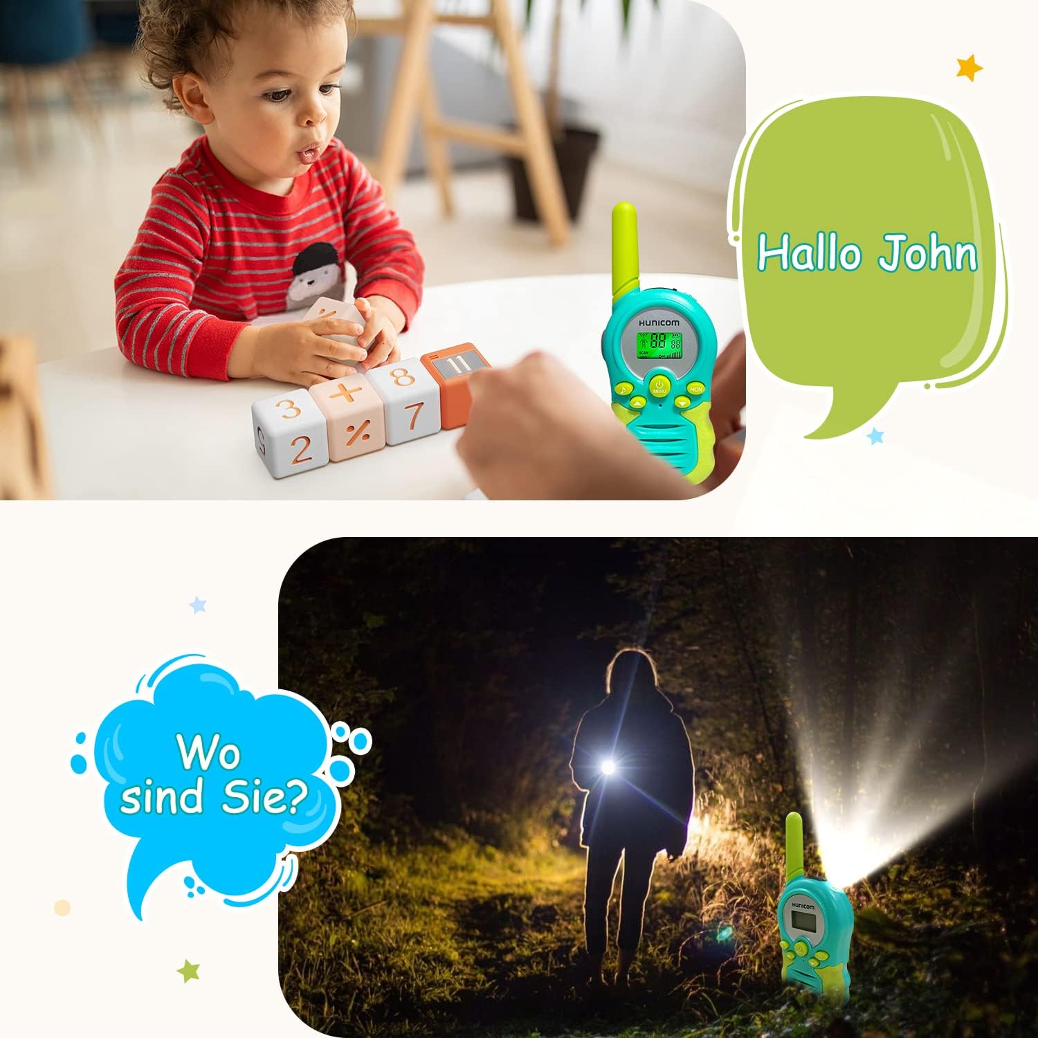 Thumbnail 2 de Walkie Talkies Wiederaufladbar für Kinder – PMR Woki Toki Radio, 3+ km Reichweite, 8 Kanäle