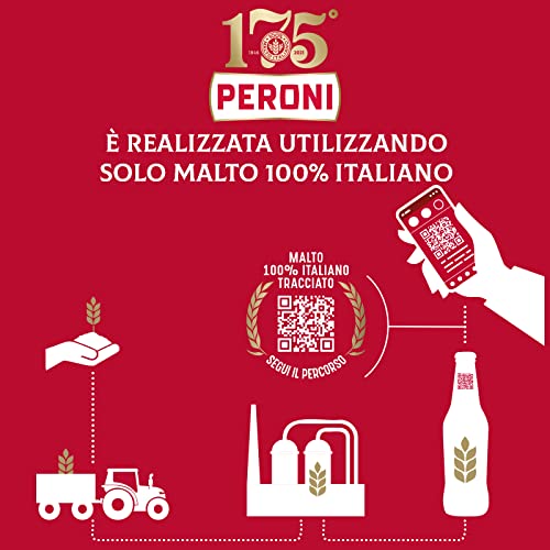 Detalle de Peroni Birra in Cassa da 15 Bottiglie 66 cl – Lager italiana con malto 100% italiano, 4,7% vol