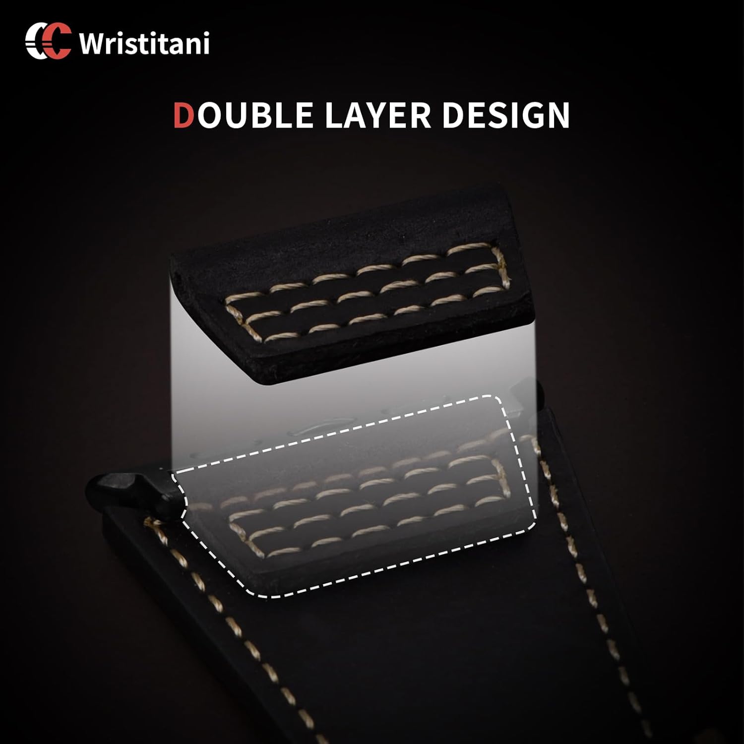 Thumbnail 5 de Bracelet en cuir Wristitani pour Apple Watch - Compatible toutes séries et tailles (38–49 mm)