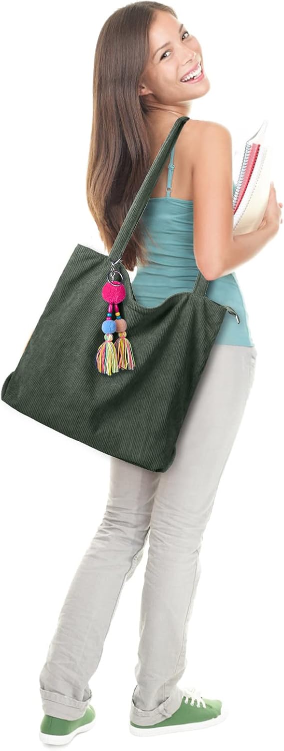 Thumbnail 1 de FITDON Corduroy Tote Bag 43x36x12cm
