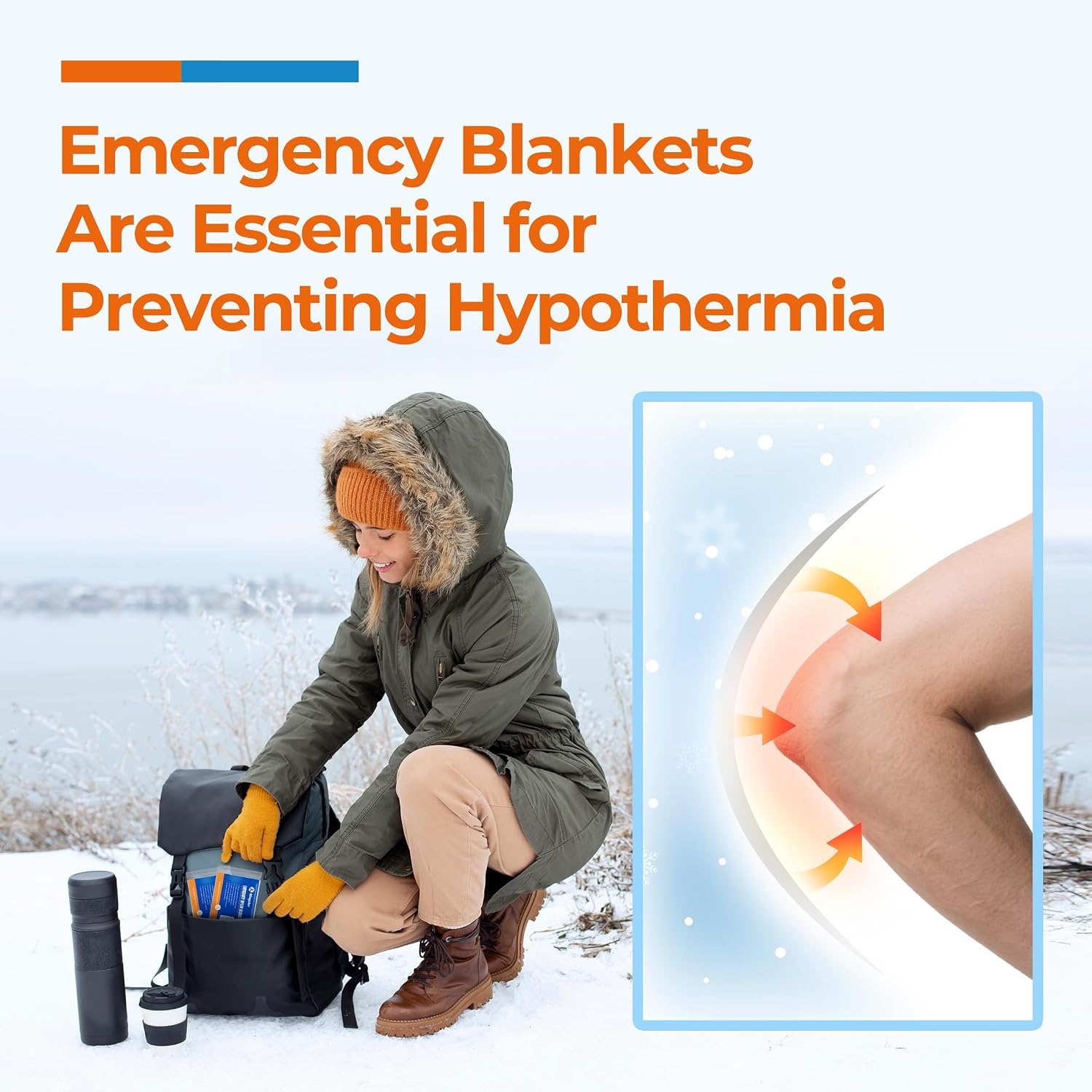 Detalle 2 de K Kingstar EM120 Emergency Blankets, 120-Pack, 213 × 132 cm