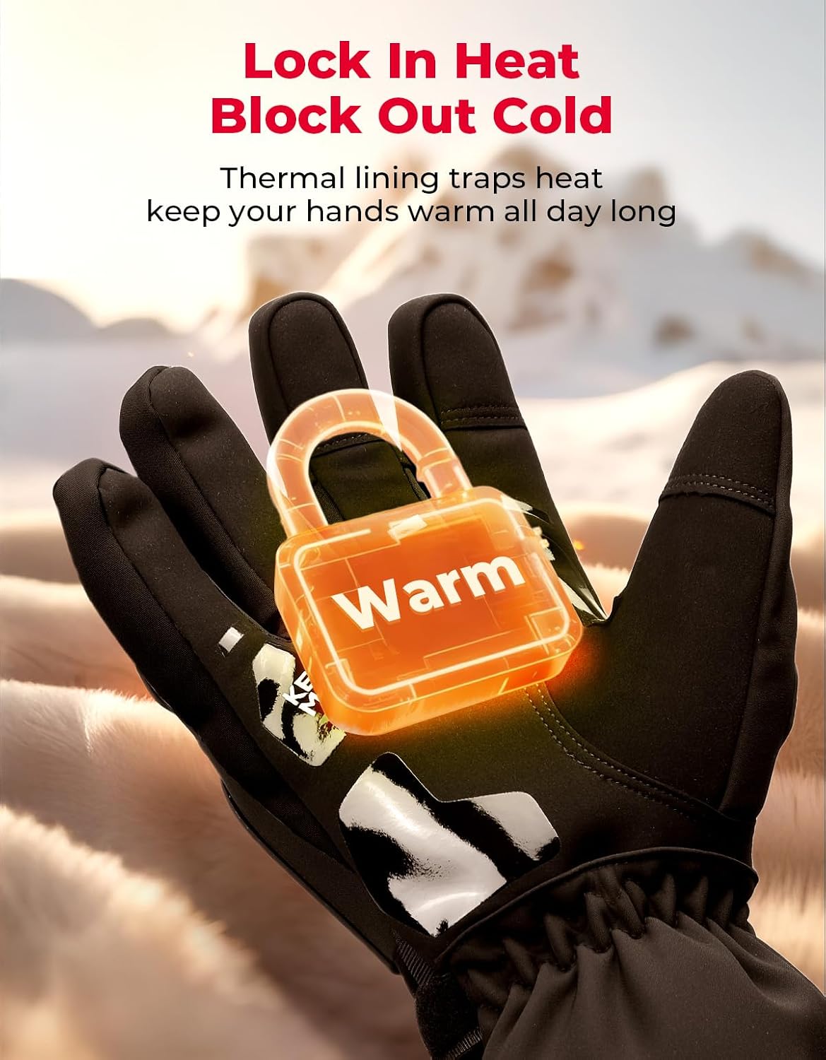 Thumbnail 3 de KEMIMOTO Winter Motorcycle Gloves L, Touchscreen