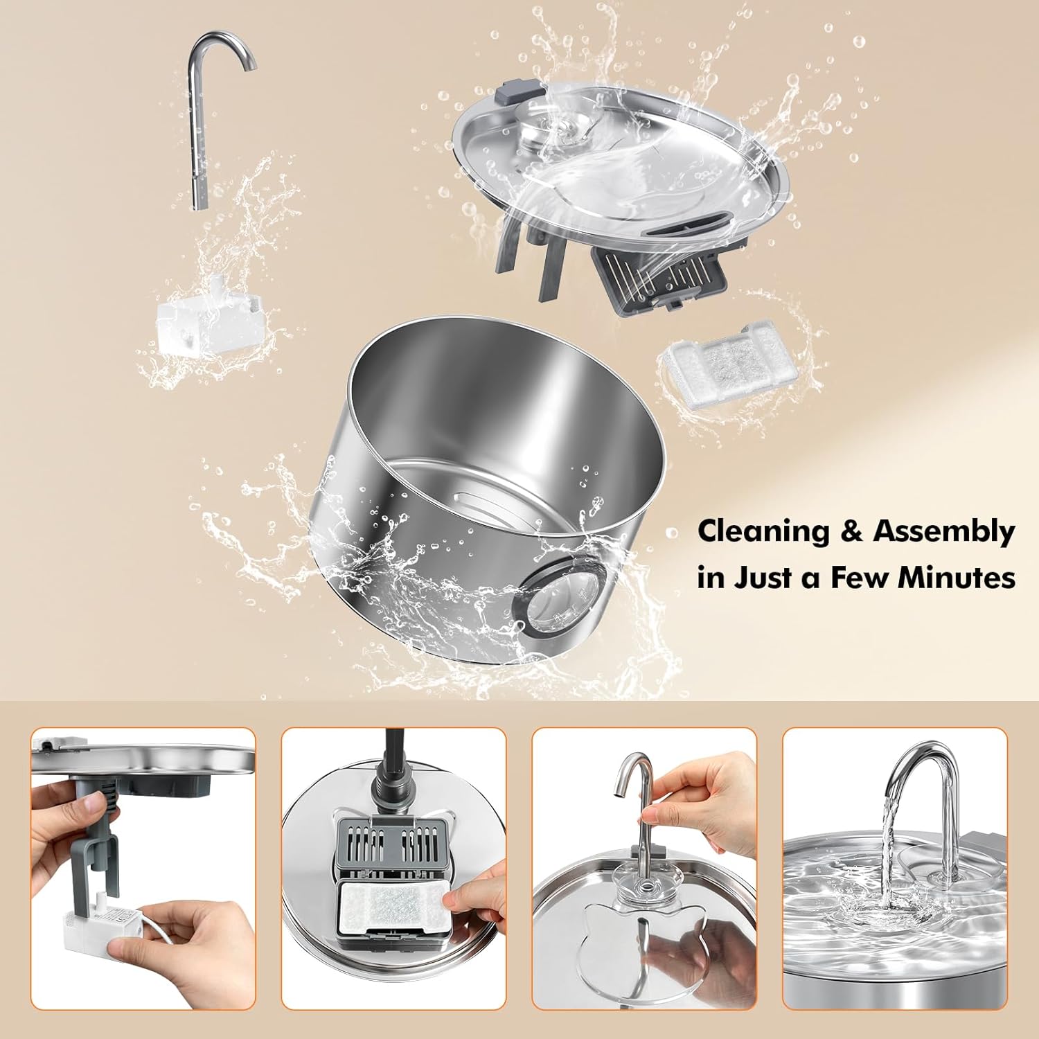 Thumbnail 6 de Cat Water Fountain 3.2L Stainless Steel