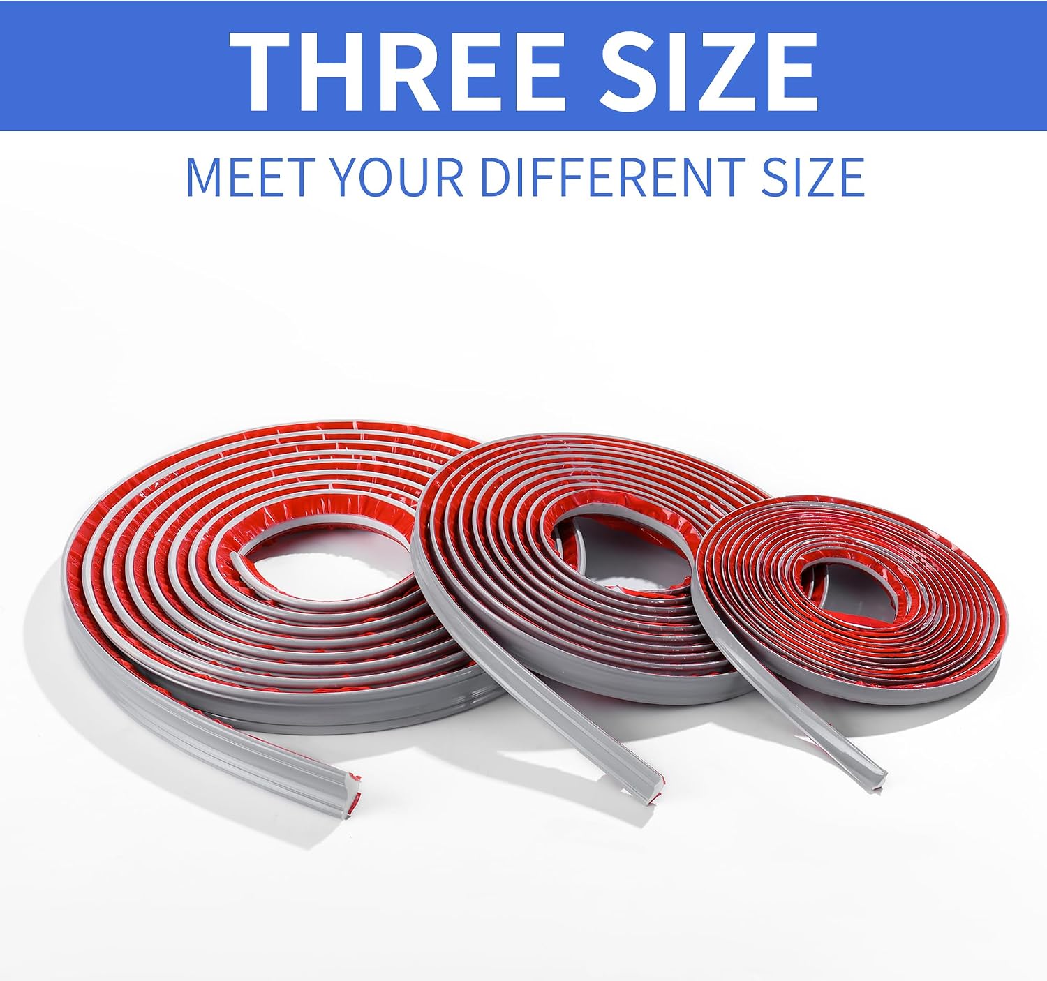 Detalle 2 de Zayejod Qua908 zelfklevende PVC-hoekstrip, grijs, 3 m, 19 x 13 mm