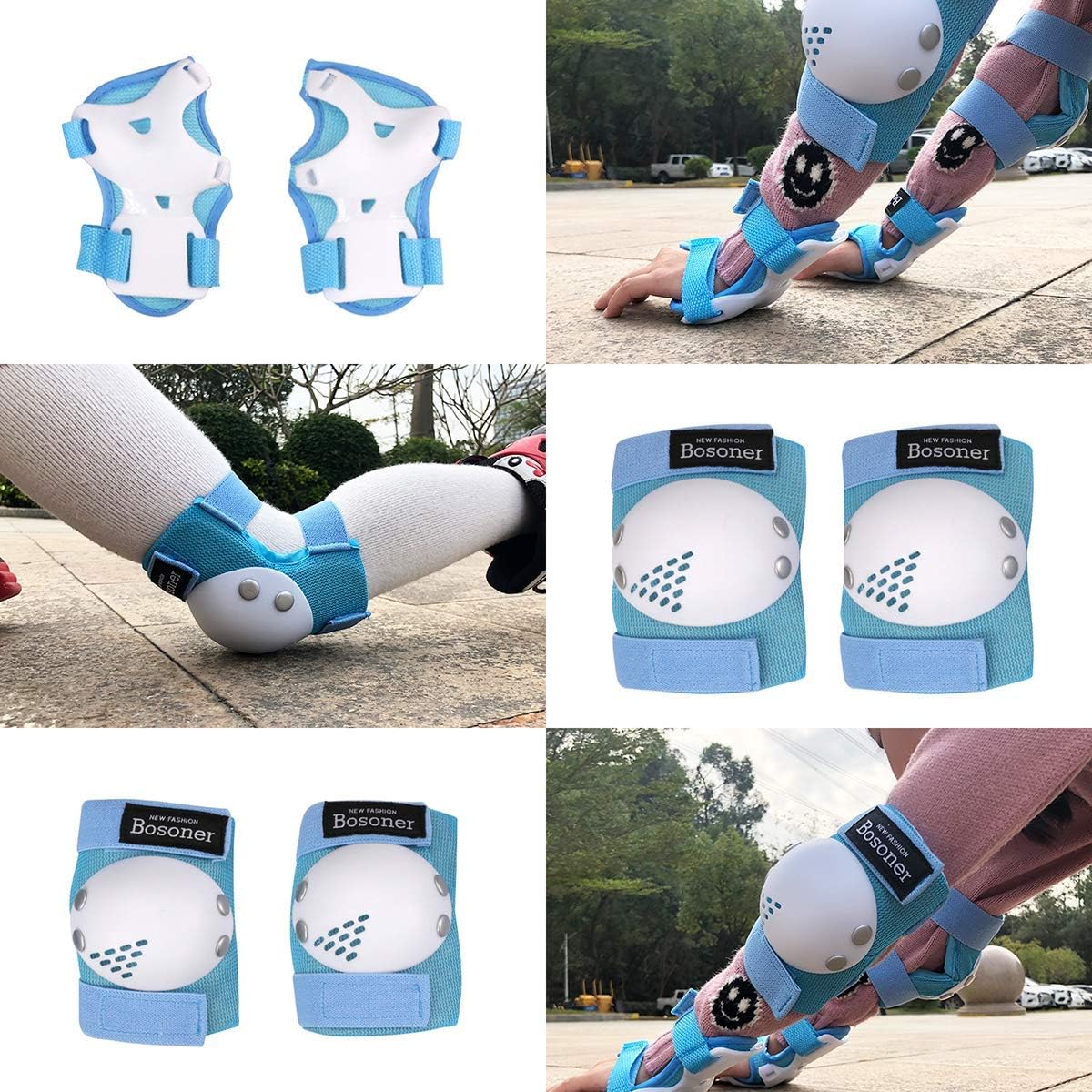 Thumbnail 6 de BOSONER Kids/Youth Knee Pad & Elbow Pad Set for Roller Skates, BMX, Skateboard, and More