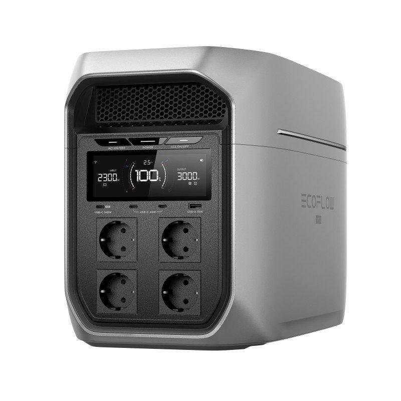 Detalle de EcoFlow DELTA 3 Max Plus 2048Wh: estación de energía portátil con 4 salidas AC y 4 USB para emergencias y outdoor