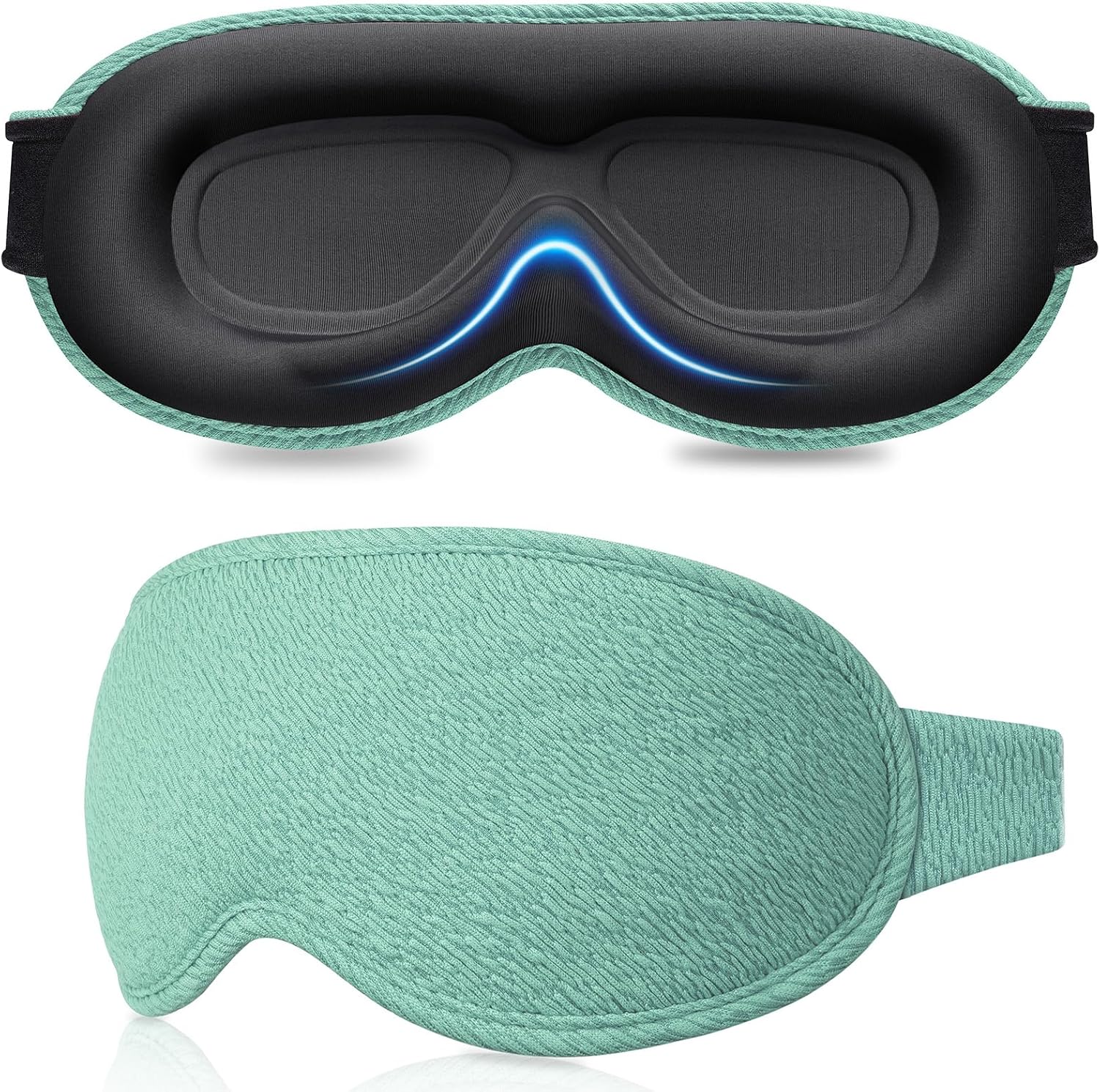Detalle de Gritin 100% Blackout Sleep Mask Cyan