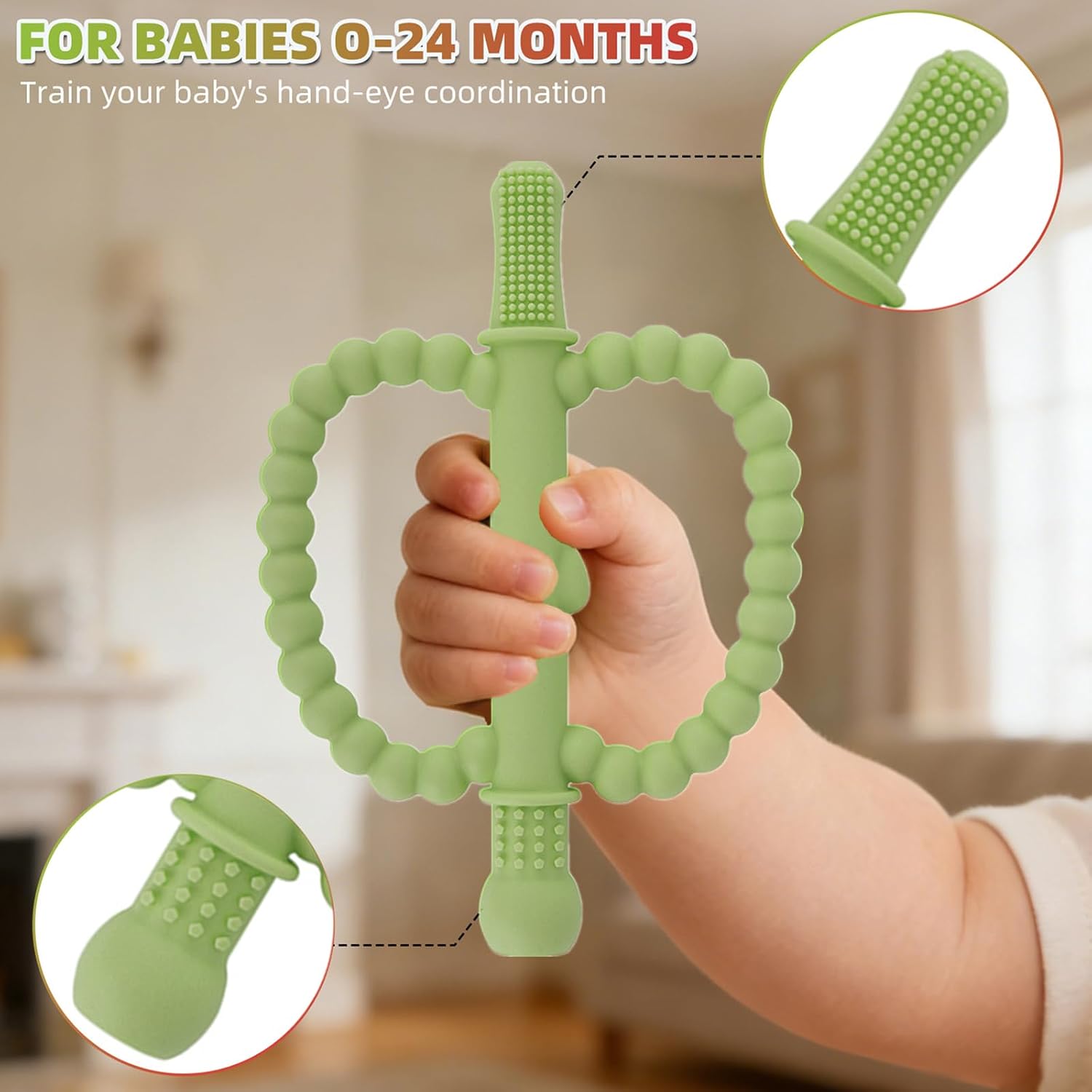 Thumbnail 3 de Fu Store Hollow Teether Tube 5 Pack Apple Shape Silicone Teethers
