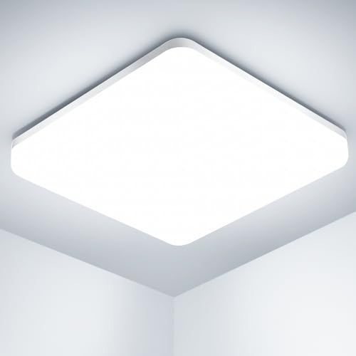 Detalle de OUILA Plafón LED Techo 20W 2000LM 6500K IP44 – Lúmina fría, diseño cuadrado ultra delgado