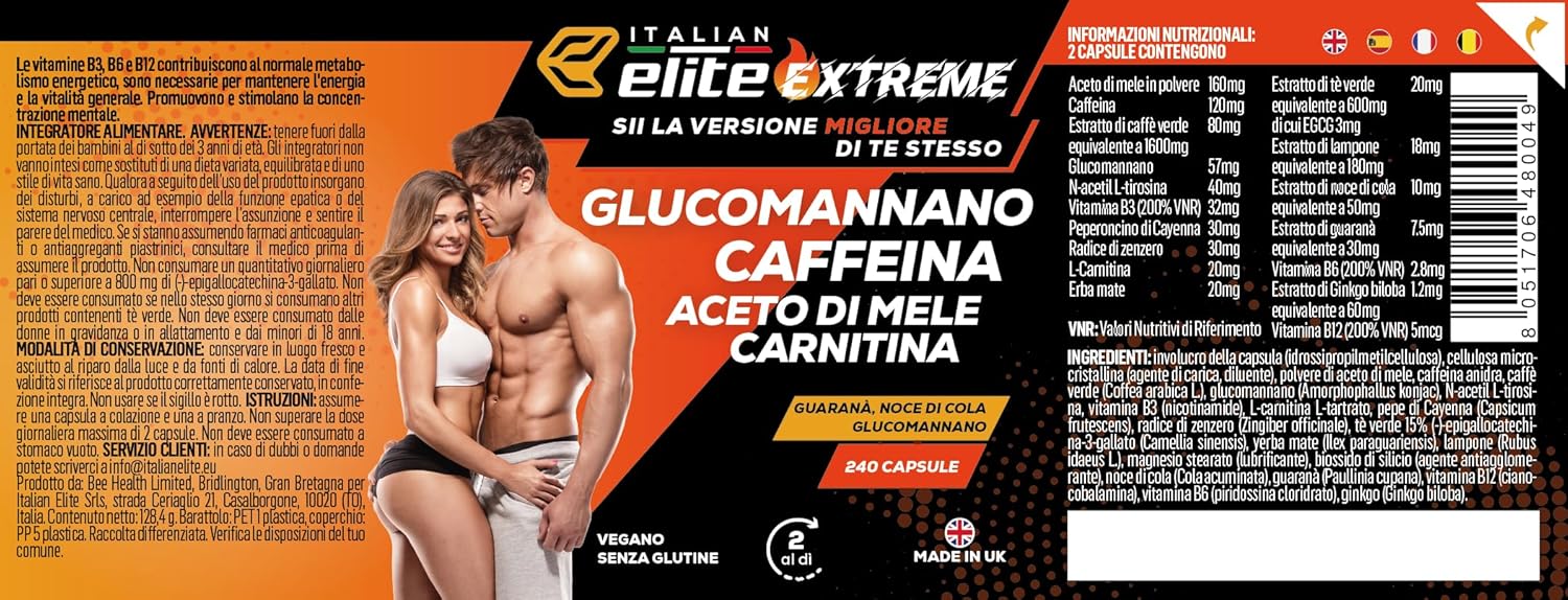 Thumbnail 6 de Italian Elite® Elite Extreme 240 Capsule: integratore energia, focus e benessere metabolico