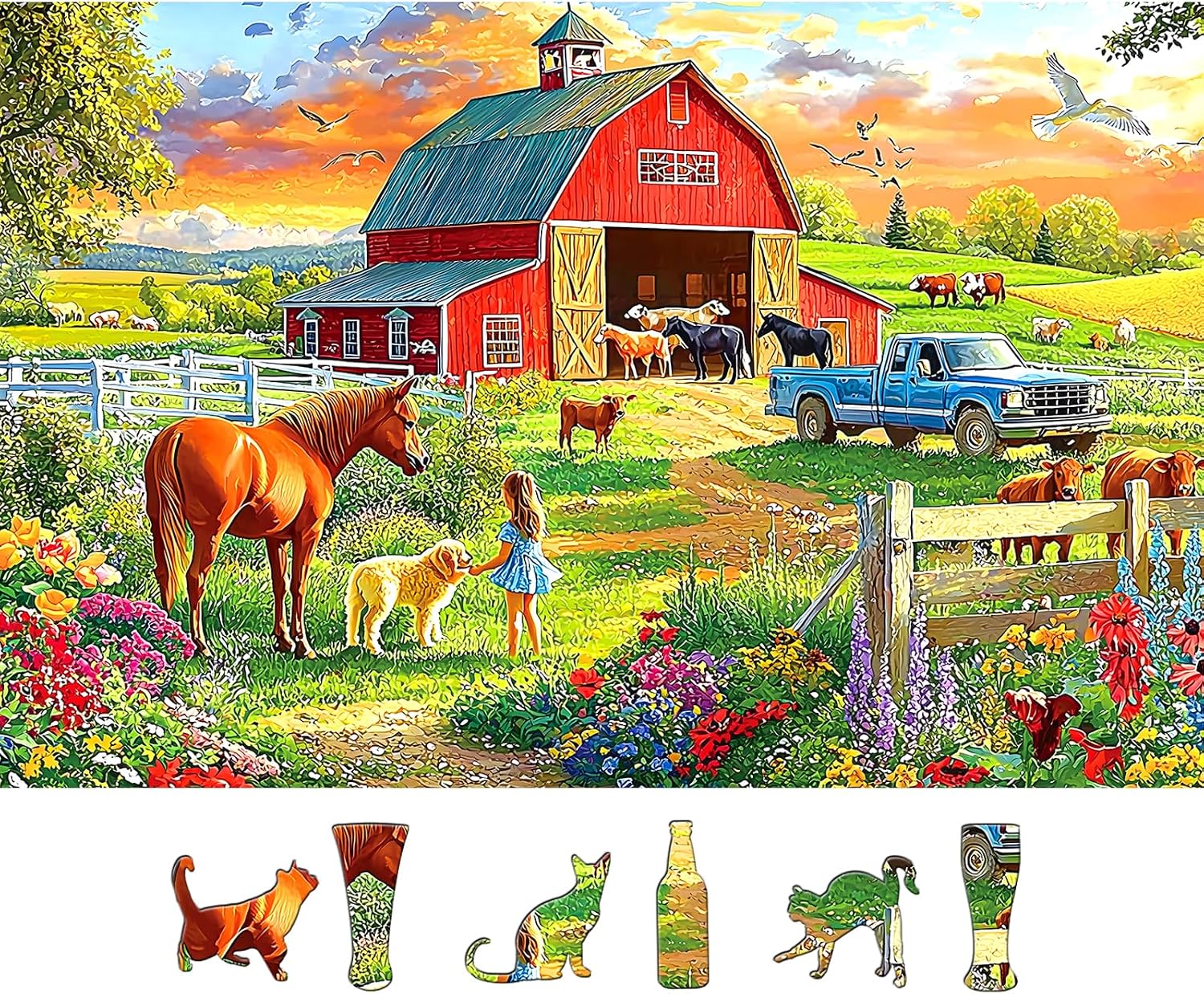 Thumbnail 6 de Elephant Jigsaw Puzzles for Adults: 500 Pieces Colorful Crystal Flower Design (20x20)