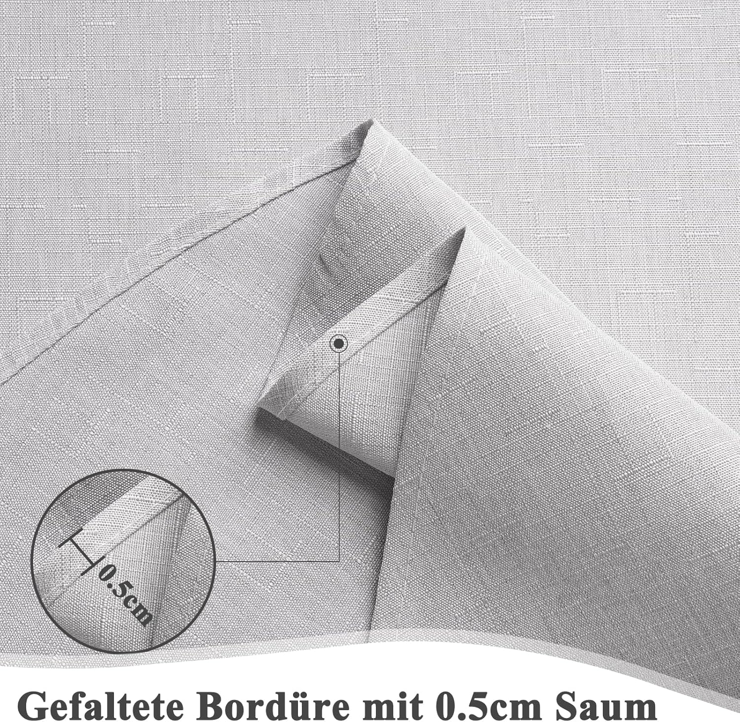 Detalle de AooHome Tischdecke 100x140 cm in Hellgrau – Leinenoptik, wasserabweisend und kratzfest