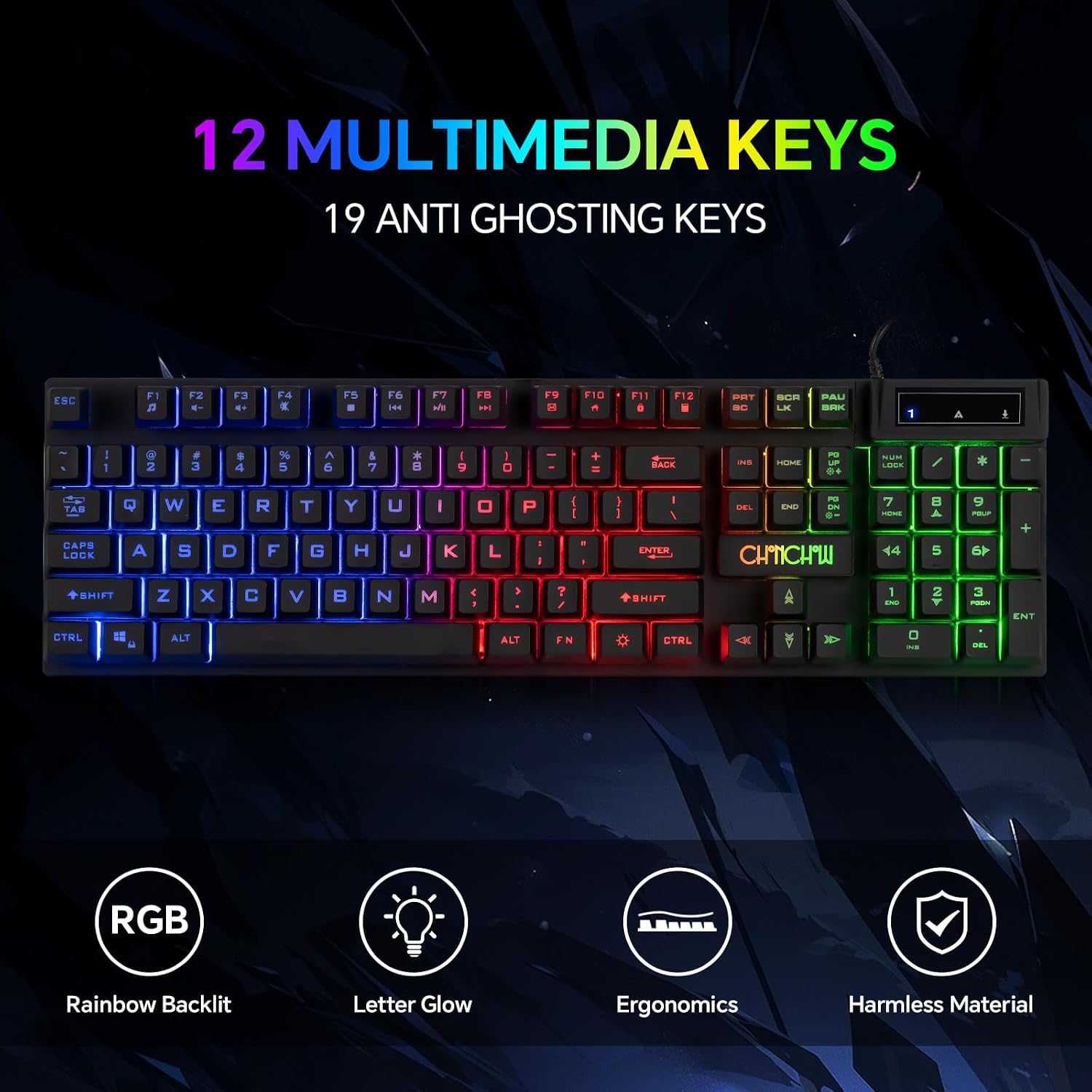 Detalle 2 de CHONCHOW 4-in-1 Gaming Keyboard, Mouse, Headset & Mousepad Bundle