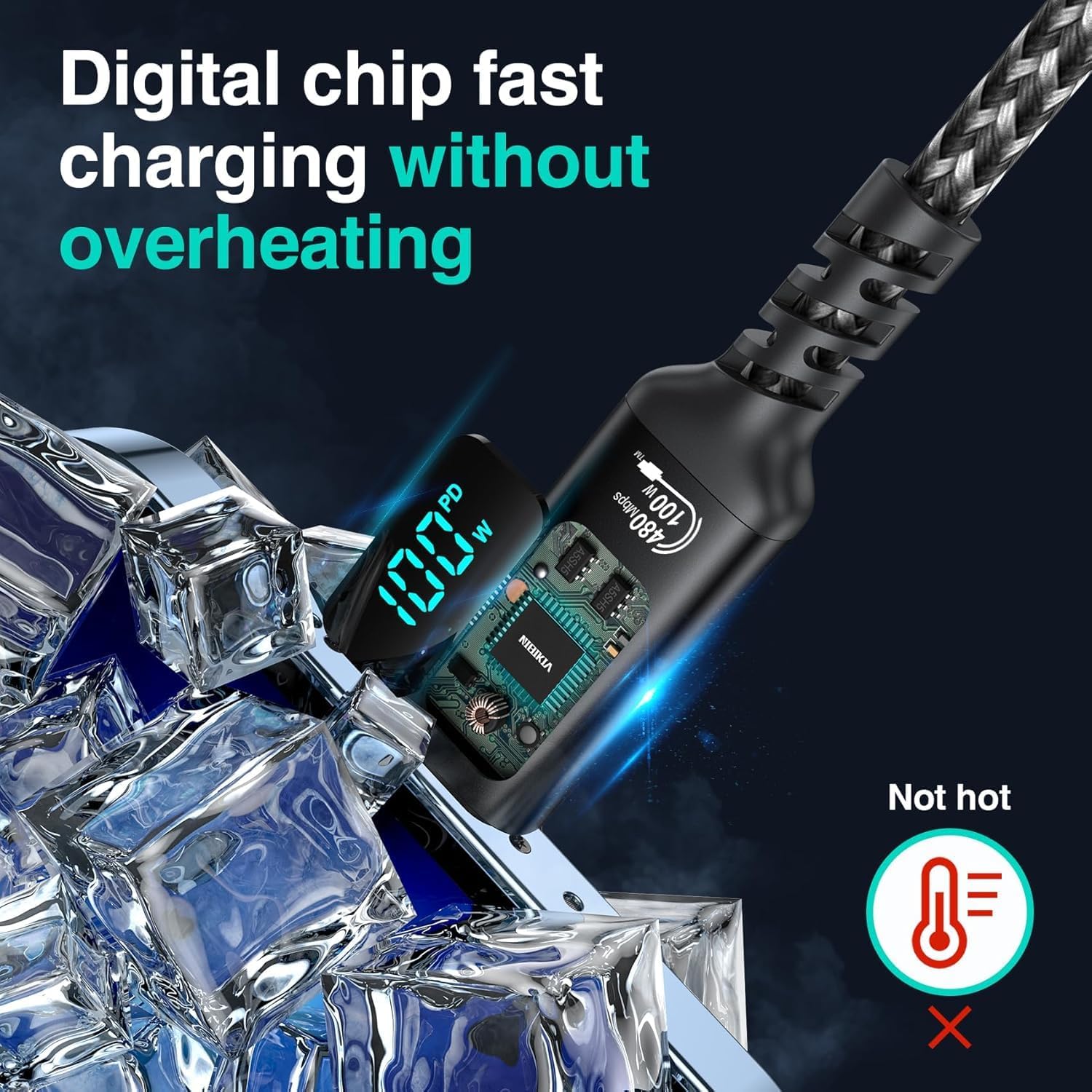 Thumbnail 4 de USB-C auf USB-C Kabel 100W mit LED, 2×2 m