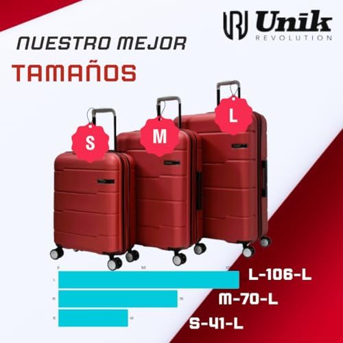 Thumbnail 7 de Maleta de Cabina Rígida 55x40x20 cm Expandible de Unik REVOLUTION – 41L, ABS ligero, 4 ruedas, TSA y 2,8 kg (Coral)