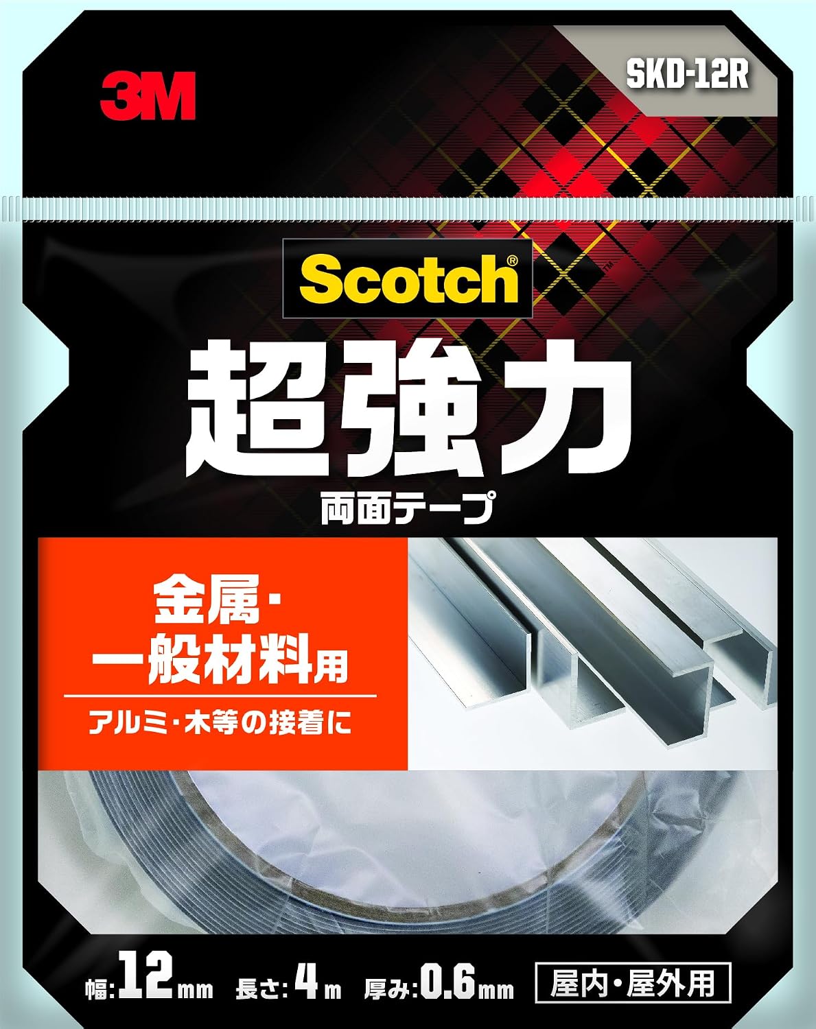Detalle de 3M スコッチ SKD-12R 超強力両面テープ 金属・一般材料用 幅12mm×長さ4m